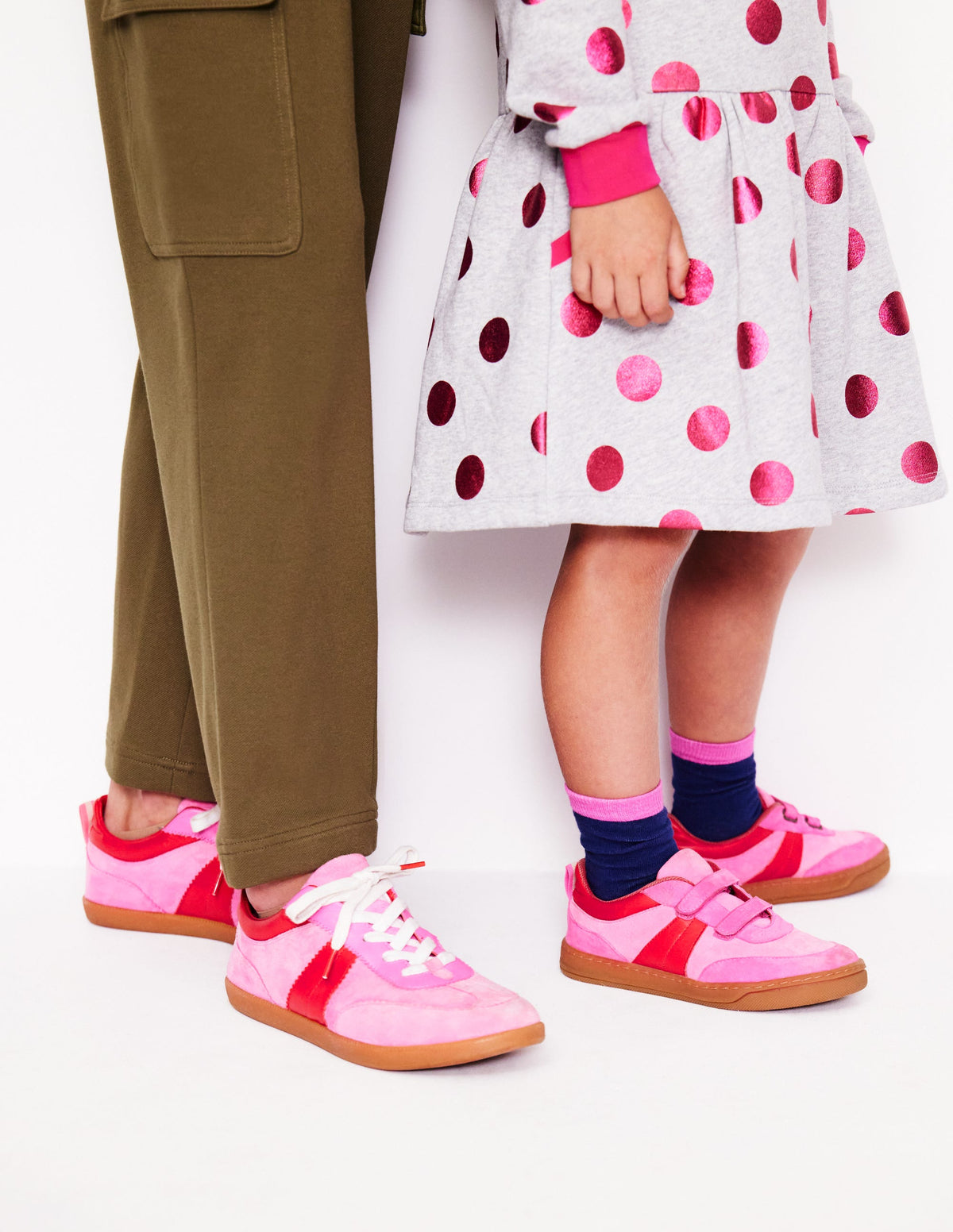 Erin Retro Tennis Trainers-Pink Colourblock - Image 6