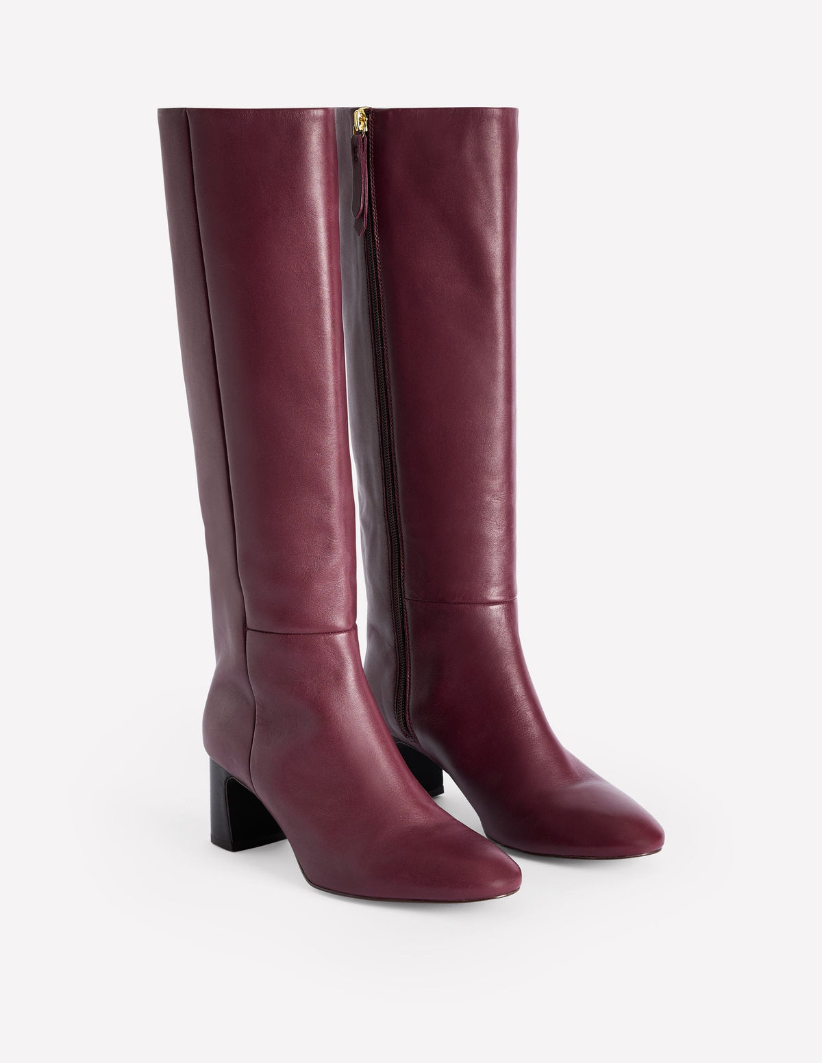 Erica Knee High Leather Boots-Oxblood Leather - Image 3