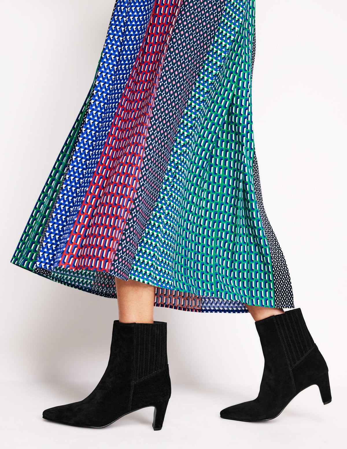 Back Panel Heeled Ankle Boot-Black-1
