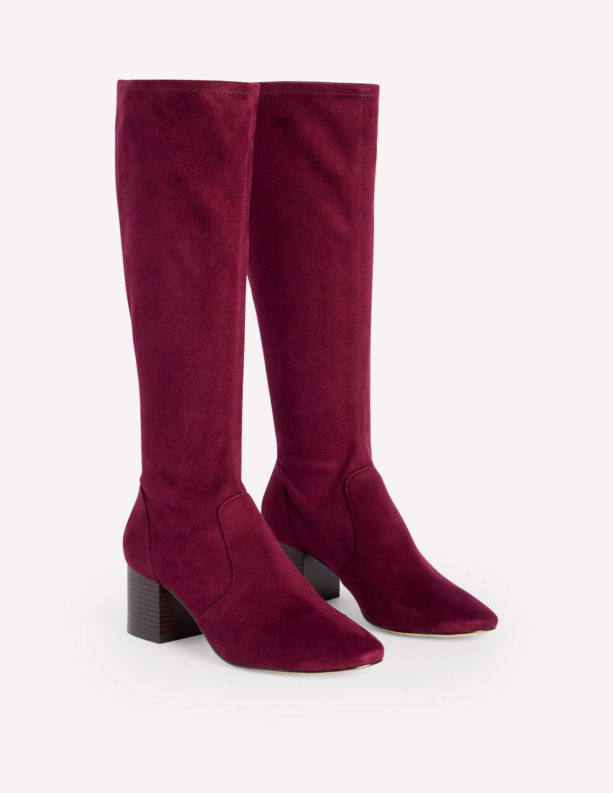 Kniehohe Stretchstiefel mit Absatz-Black - Image 3