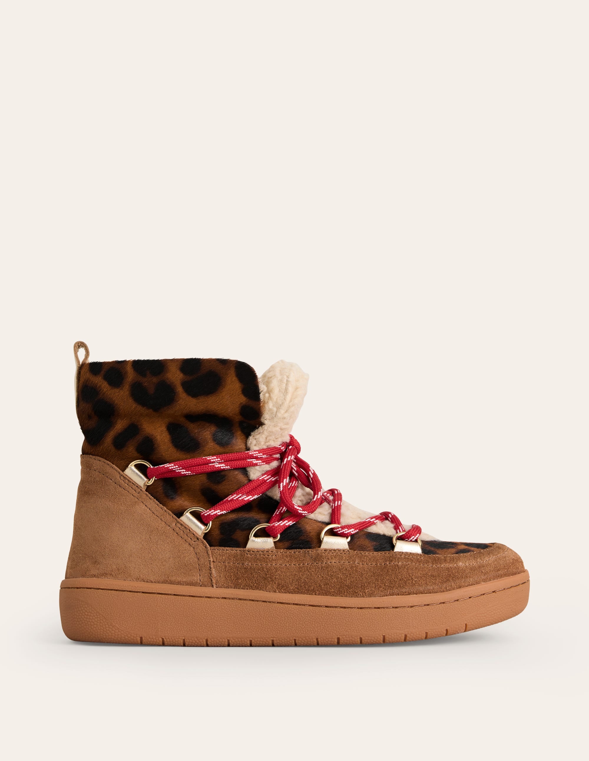 Cosy Lace Up Boot-Dark Classic Leopard - Image 2