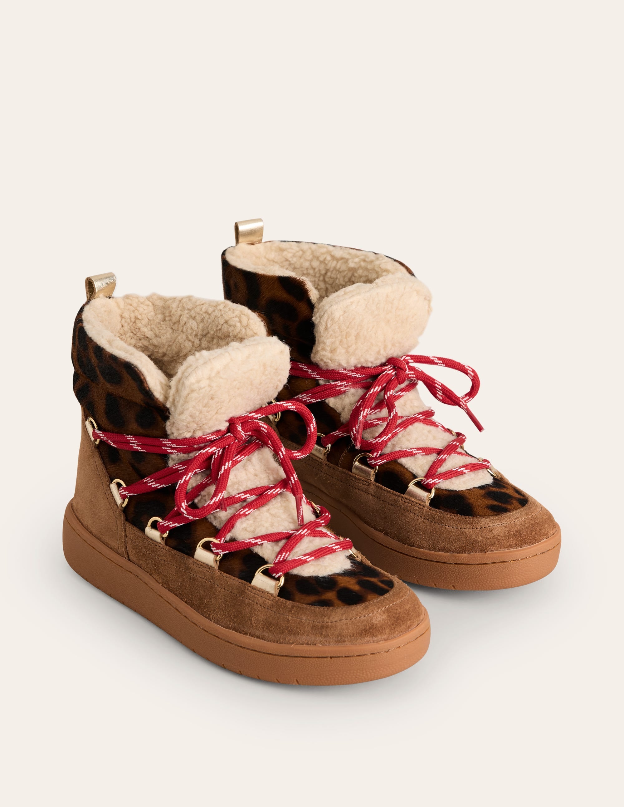 Cosy Lace Up Boot-Dark Classic Leopard - Image 3