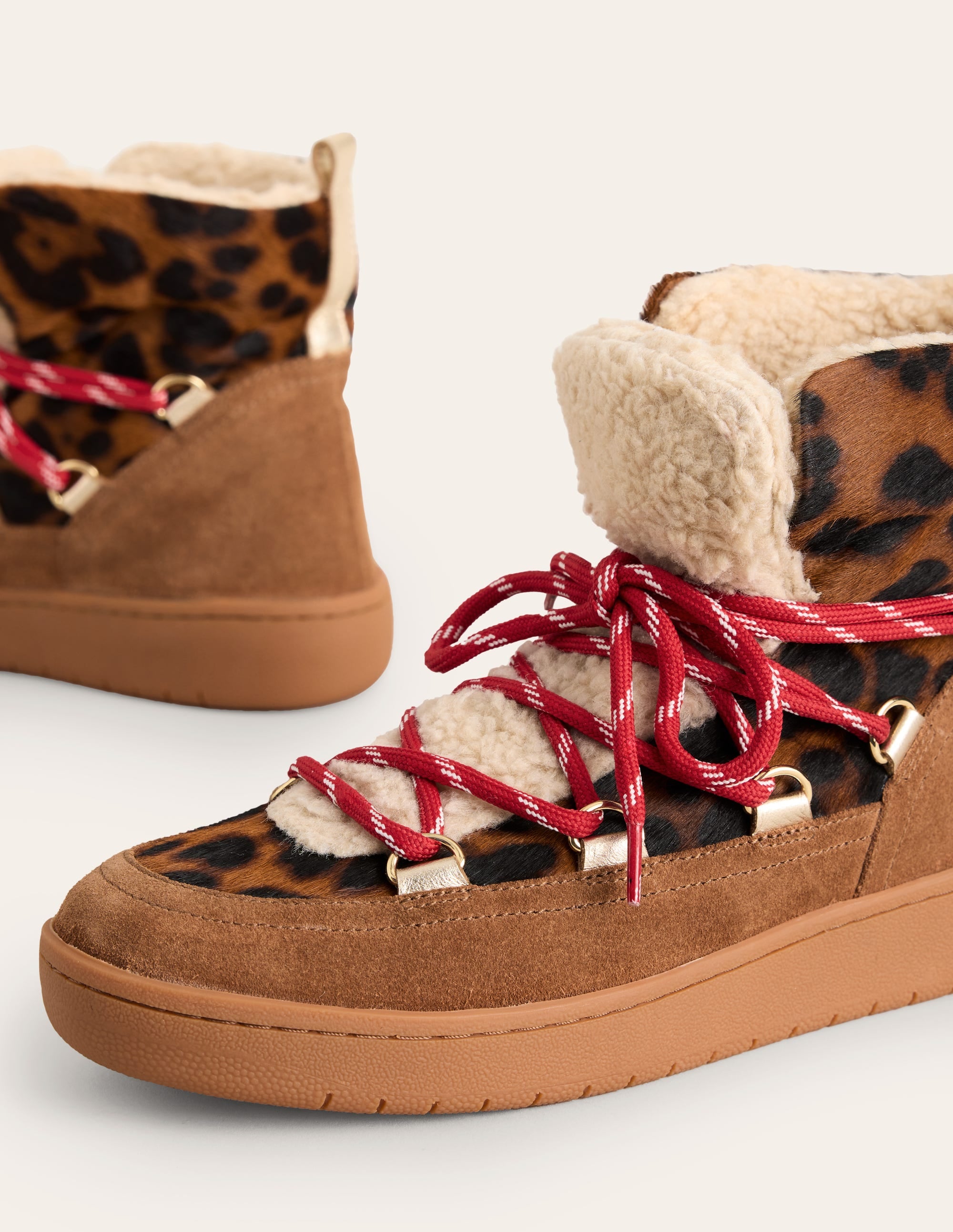 Cosy Lace Up Boot-Dark Classic Leopard - Image 4