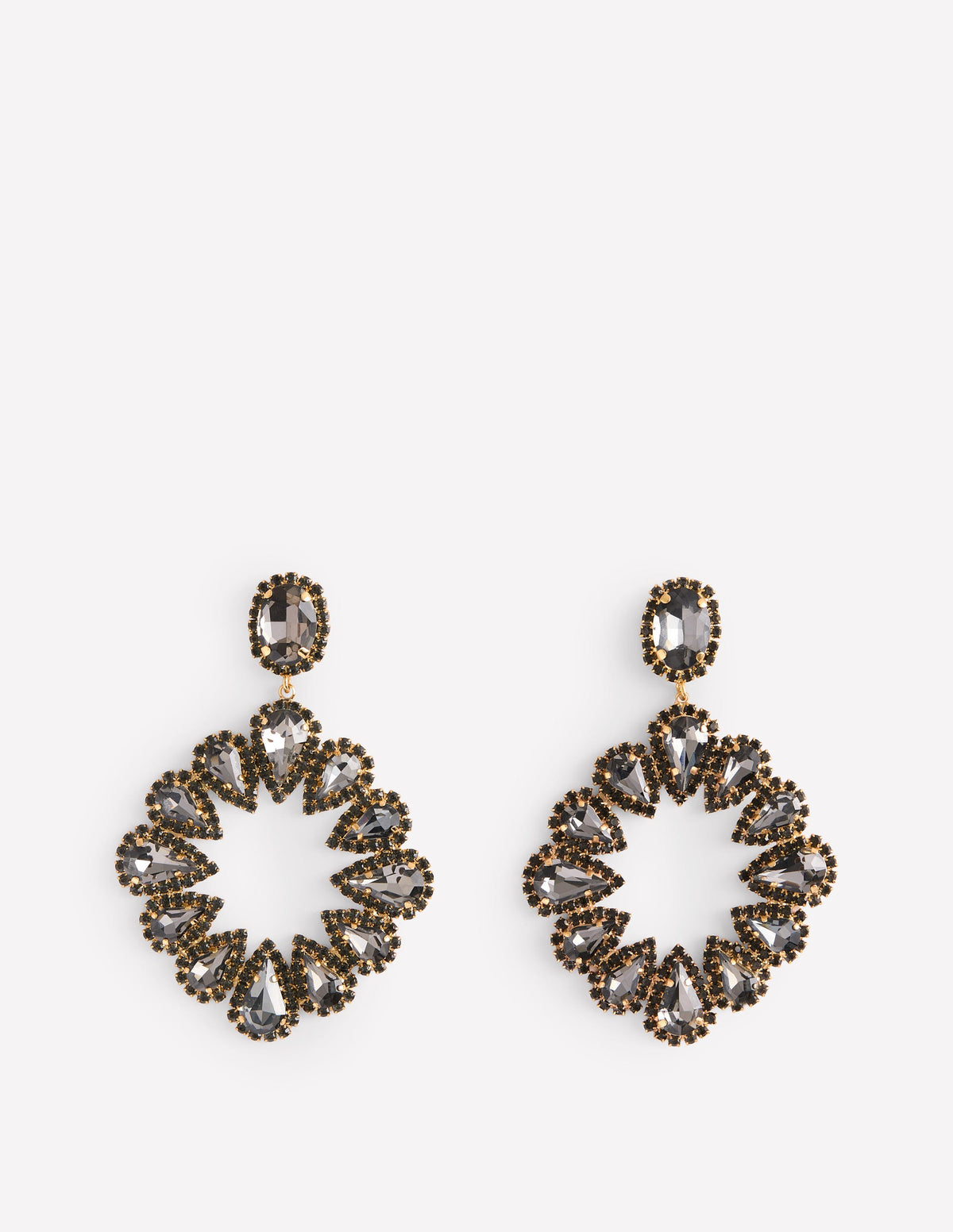 Mega Teardrop Cluster Earrings-Smoke - Image 2