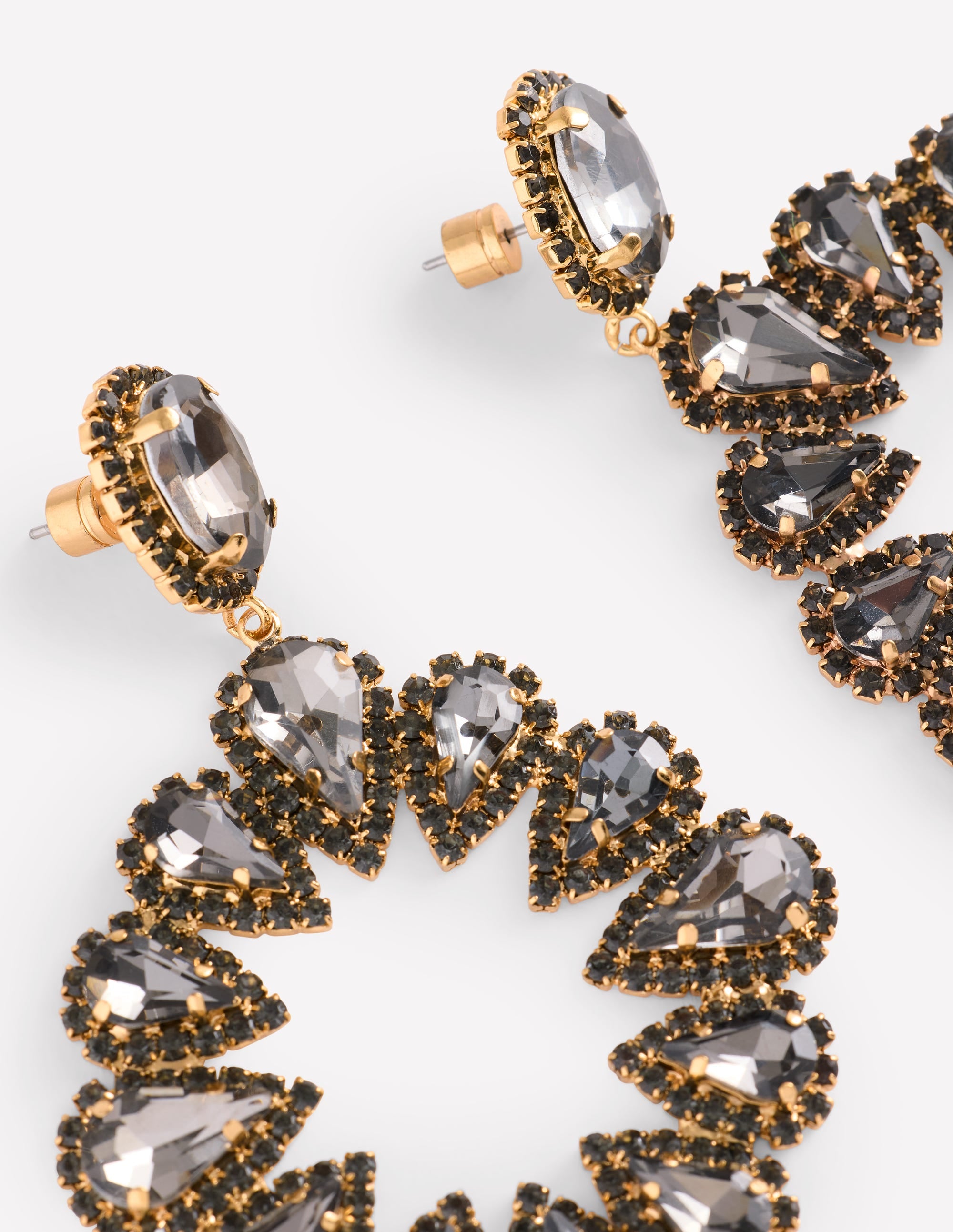 Mega Teardrop Cluster Earrings-Smoke - Image 3