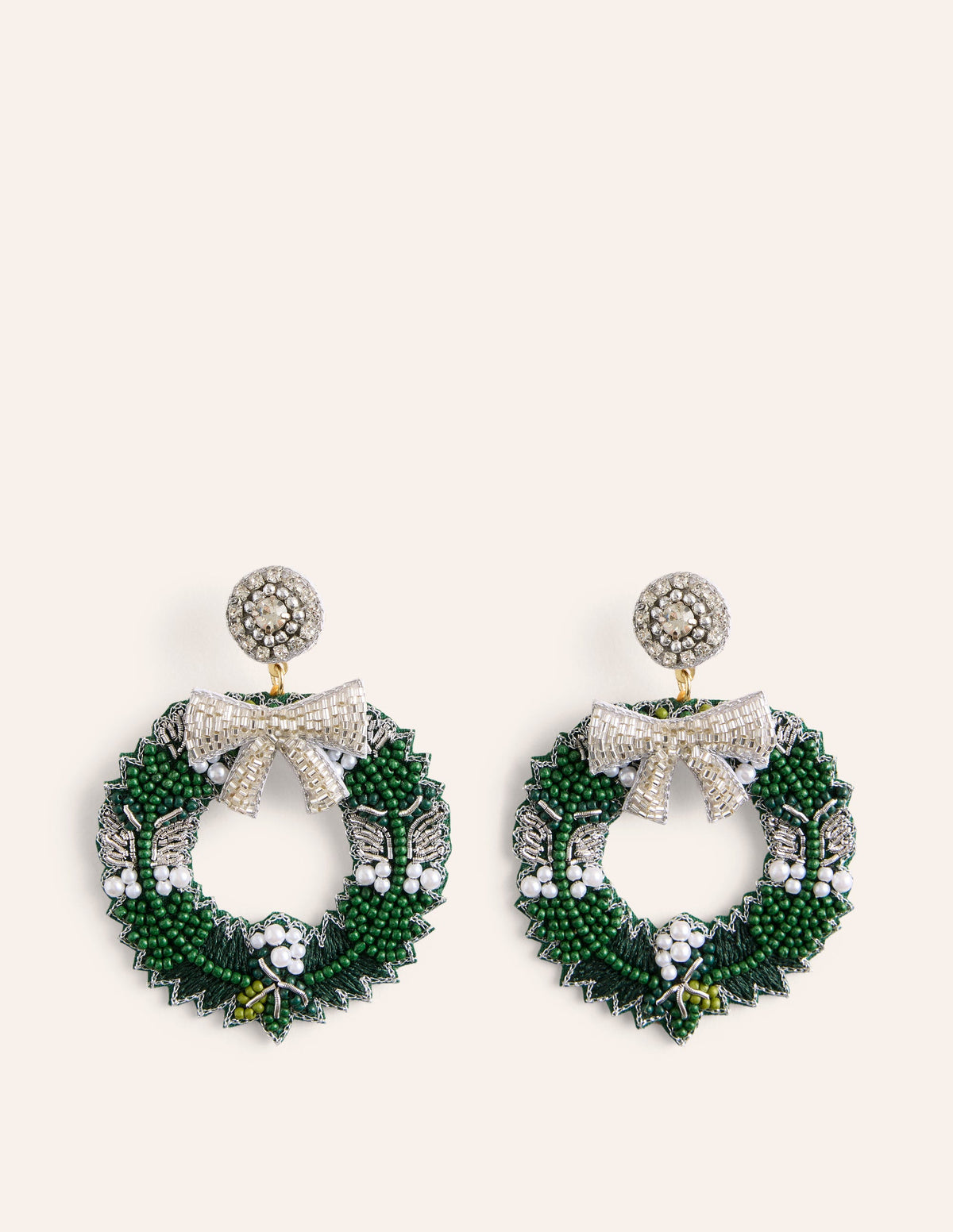 Novelty Christmas Earrings-Wreath - Image 2