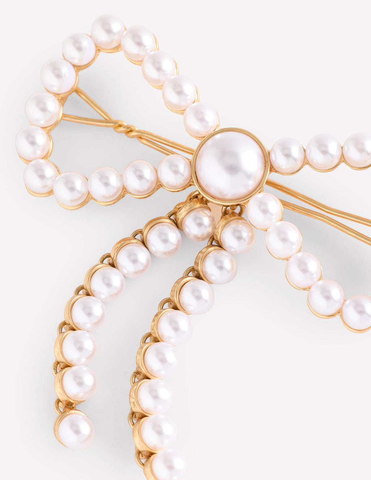 Barrette à cheveux avec nœud-Ivoire et Bleu Marine à Pois - Image 3