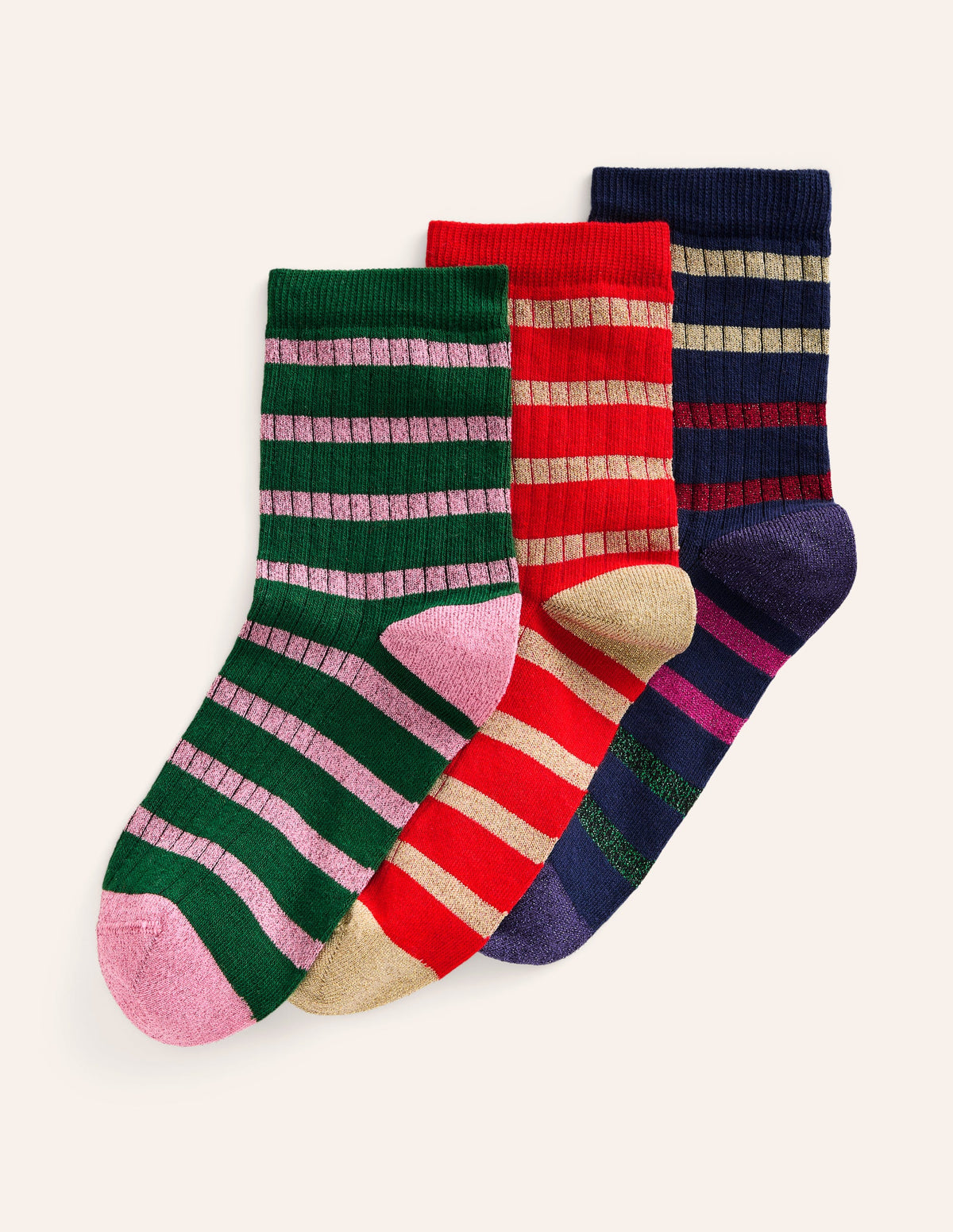 Glitzersocken im 3er-Pack-Glitzernde Streifen - Image 3
