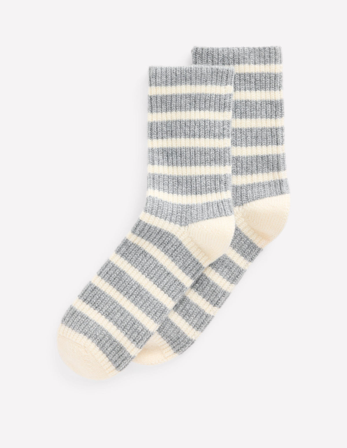 Kaschmir-Socken-Grau und Naturweiß-2