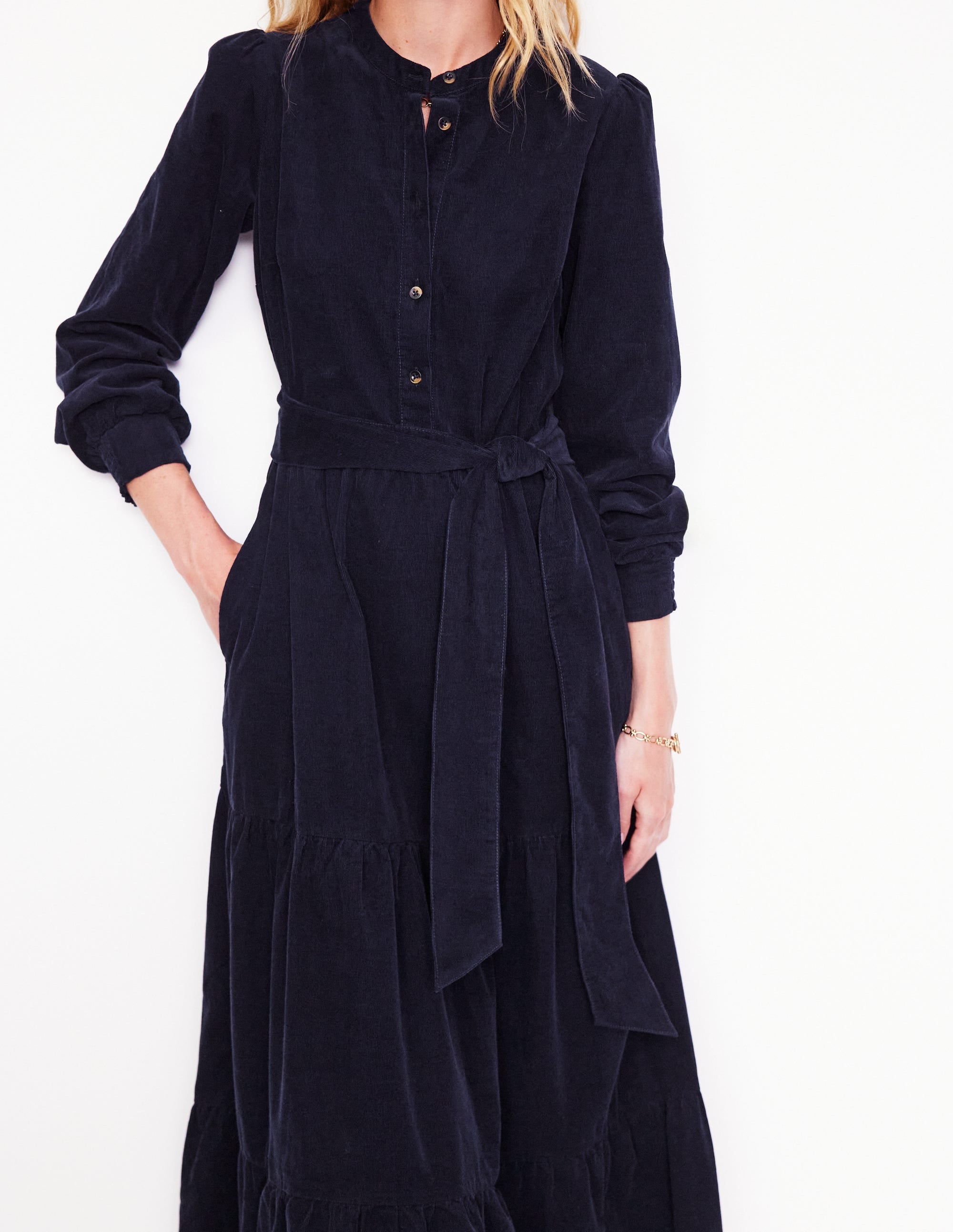 Alba Maxikleid aus Cord-Aqua Marine Marl - Image 2