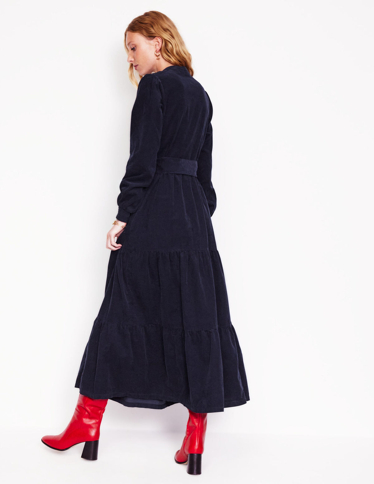 Alba Maxikleid aus Cord-Aqua Marine Marl-3