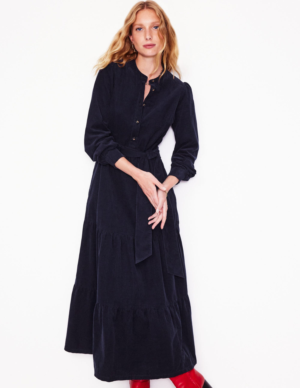 Alba Maxikleid aus Cord-Aqua Marine Marl - Image 4