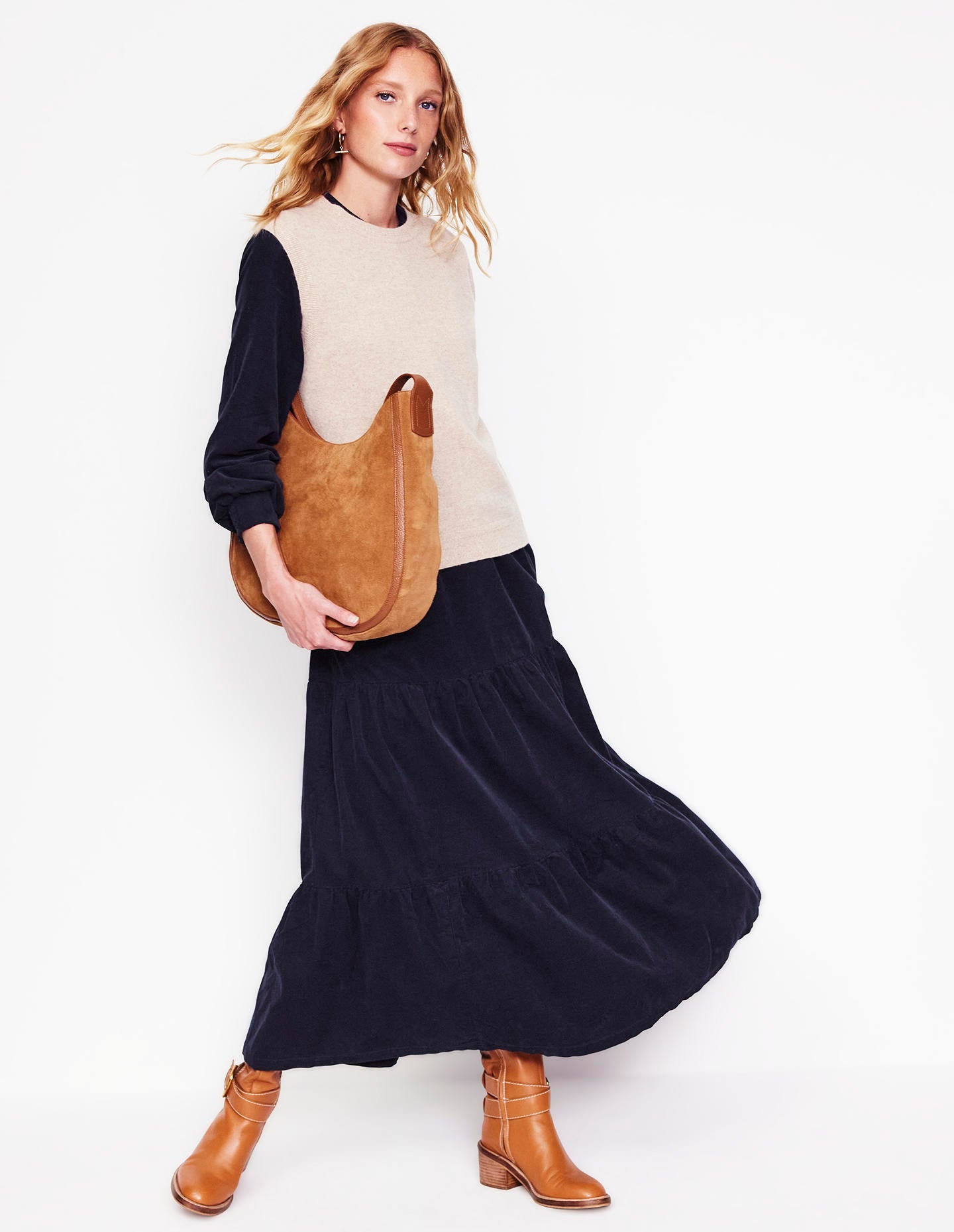 Alba Maxikleid aus Cord-Aqua Marine Marl-5