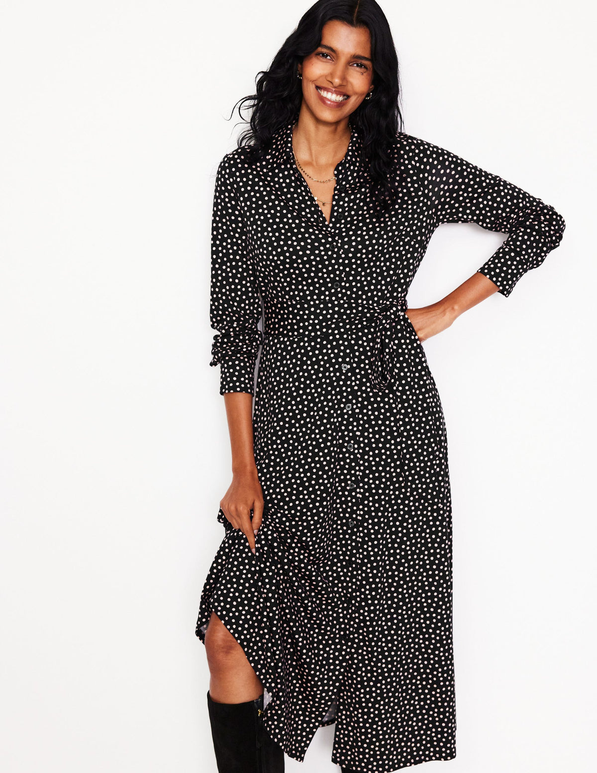 Marcia Jersey-Hemdblusenkleid-Black - Image 4