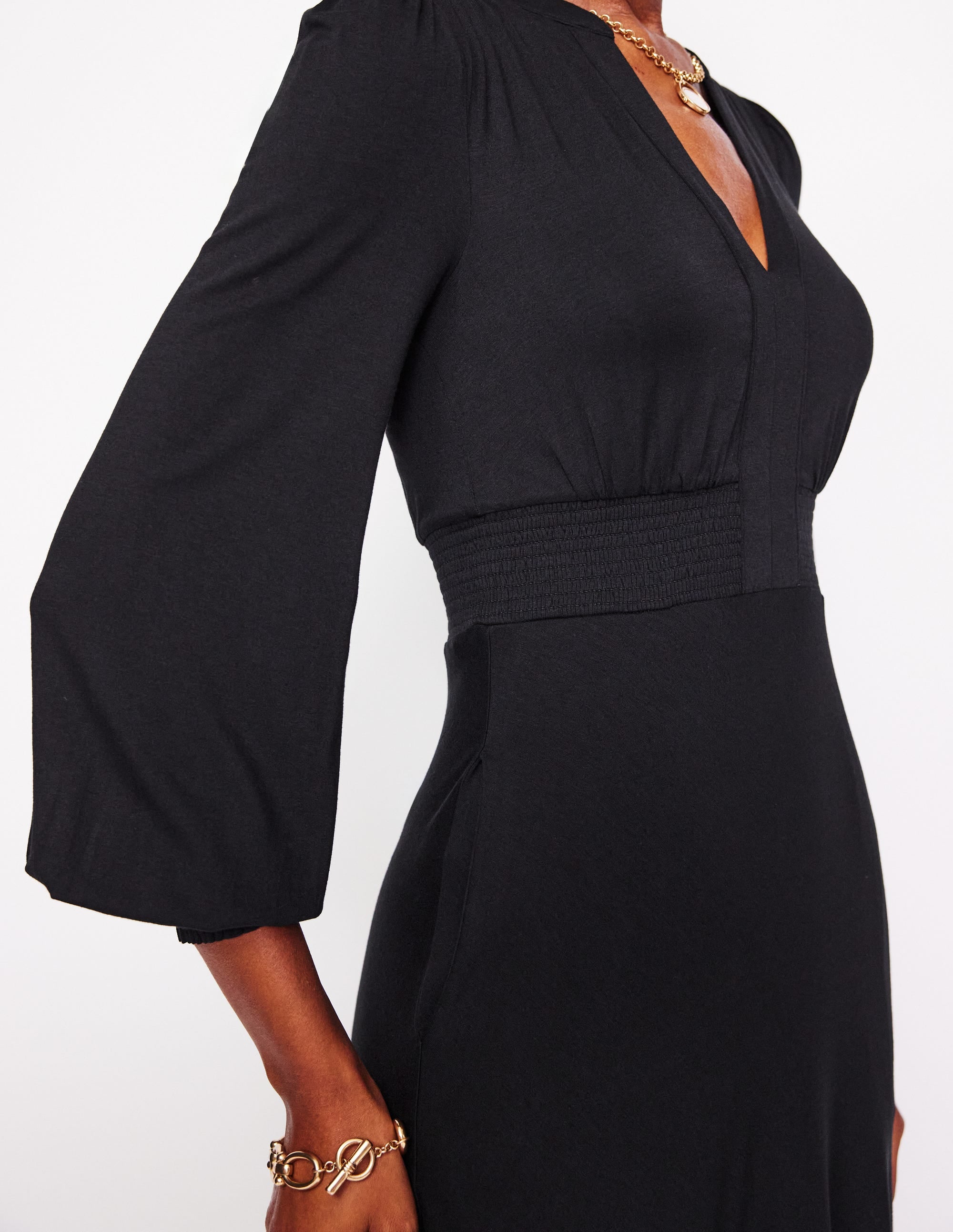 Georgia Jersey-Midikleid-Schwarz - Image 2