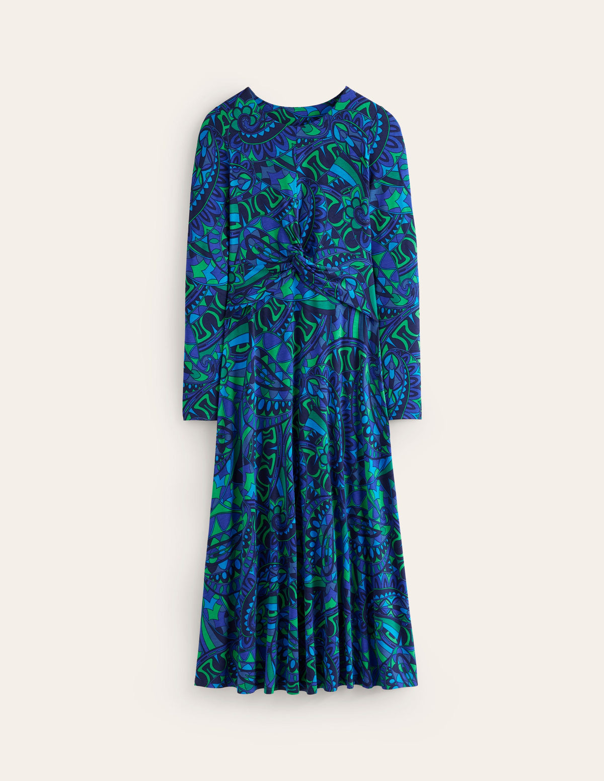 Jerseykleid mit gedrehter Taille-Astro Green/Skipper Fun Stripe - Image 5