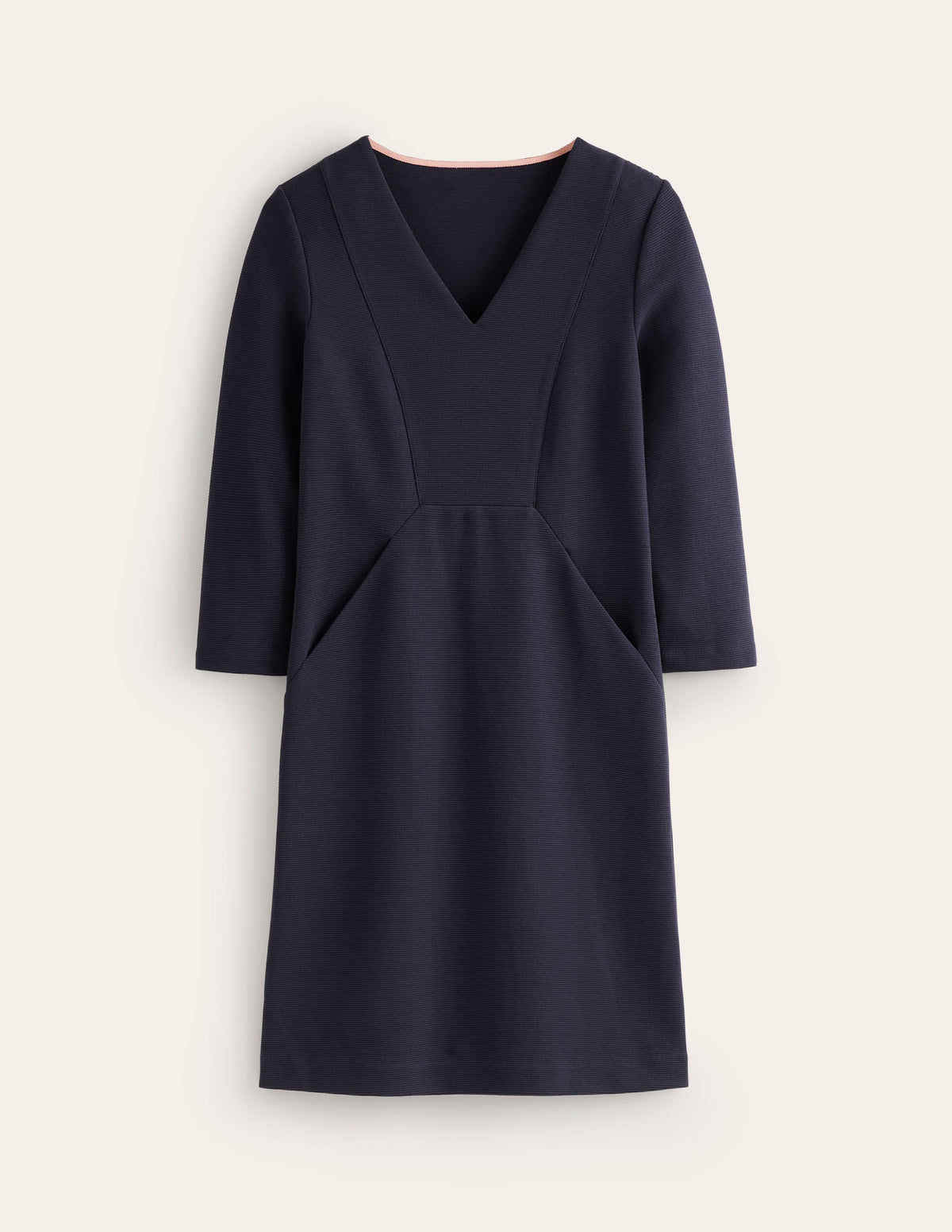 Robe Bronte en ottoman-Bleu Marine, Petits Pois - Image 5