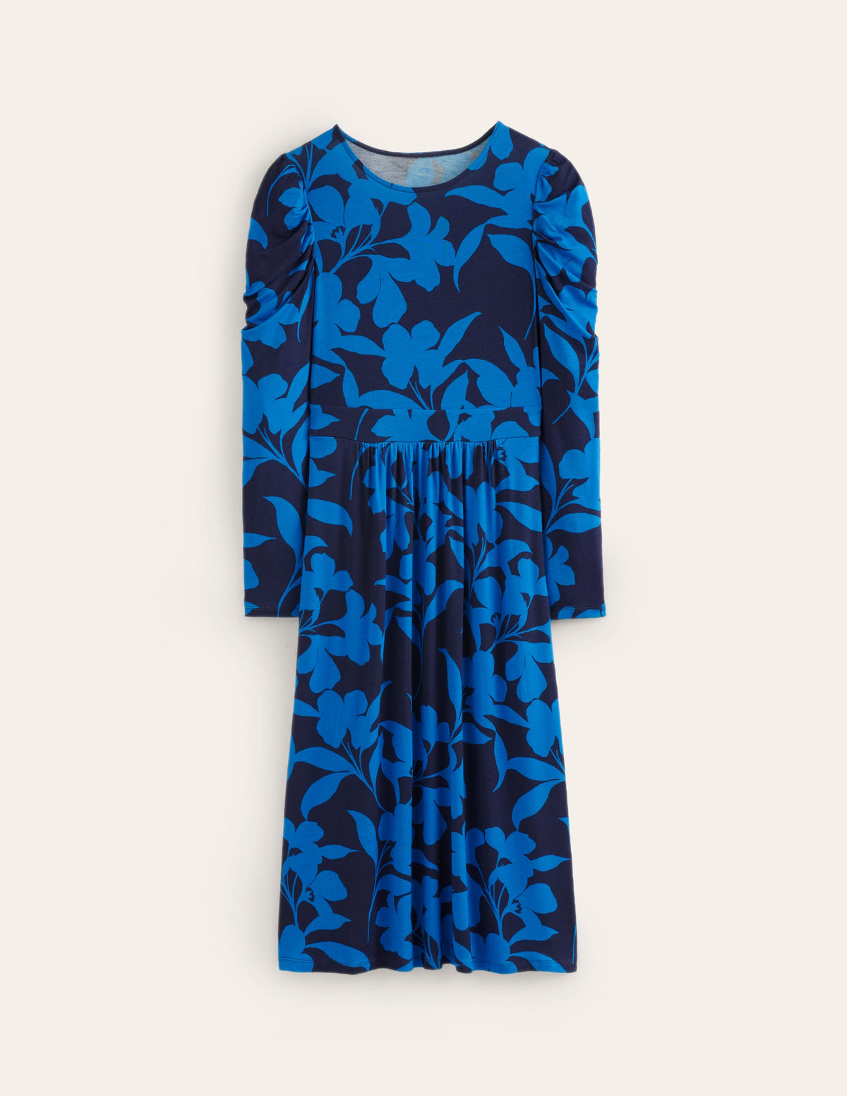 Blousonkleid mit Puffärmeln-Marineblau, Silhouette Blüte - Image 6