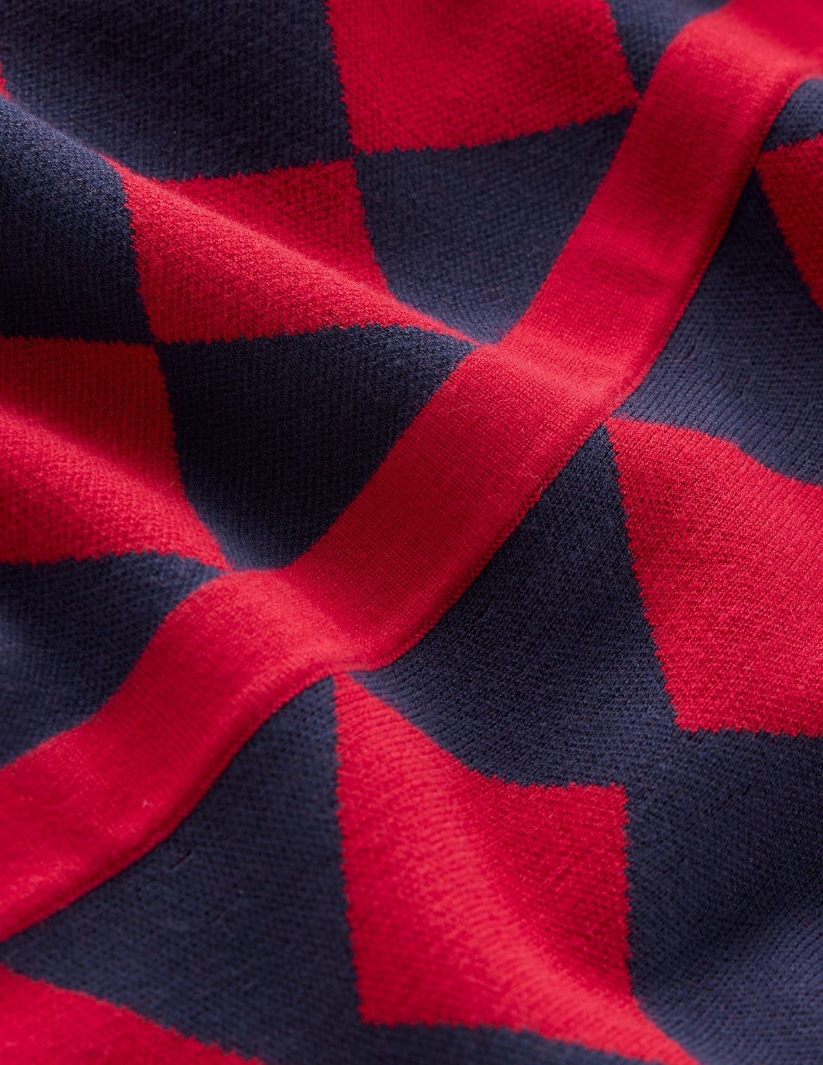 Robe Maria en maille jacquard-Losanges rouge et bleu marine-7