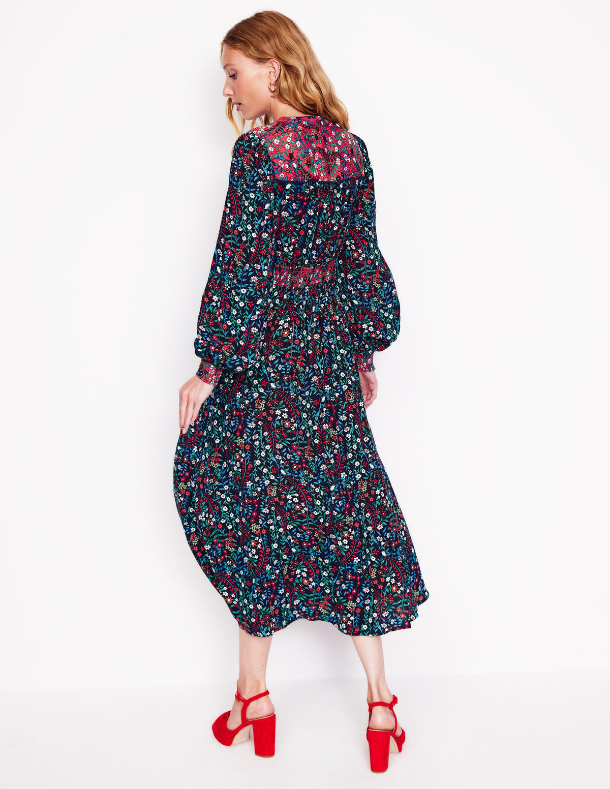 Zoe Midikleid mit Verzierung-Französisch Marineblau, Laubknospe-3