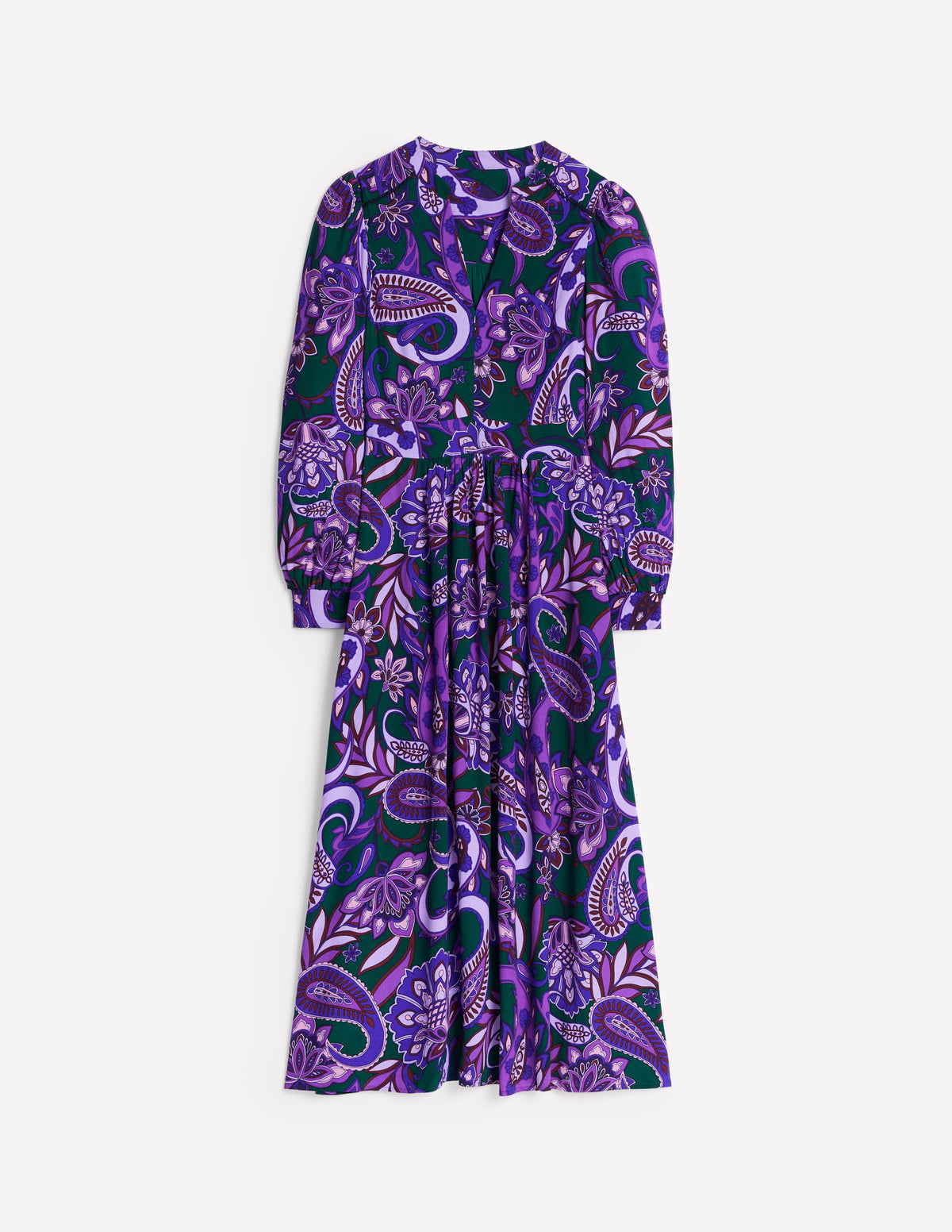 Robe midi Zoe à détails dentelle-Améthyste, motif Paisley Fusion - Image 6