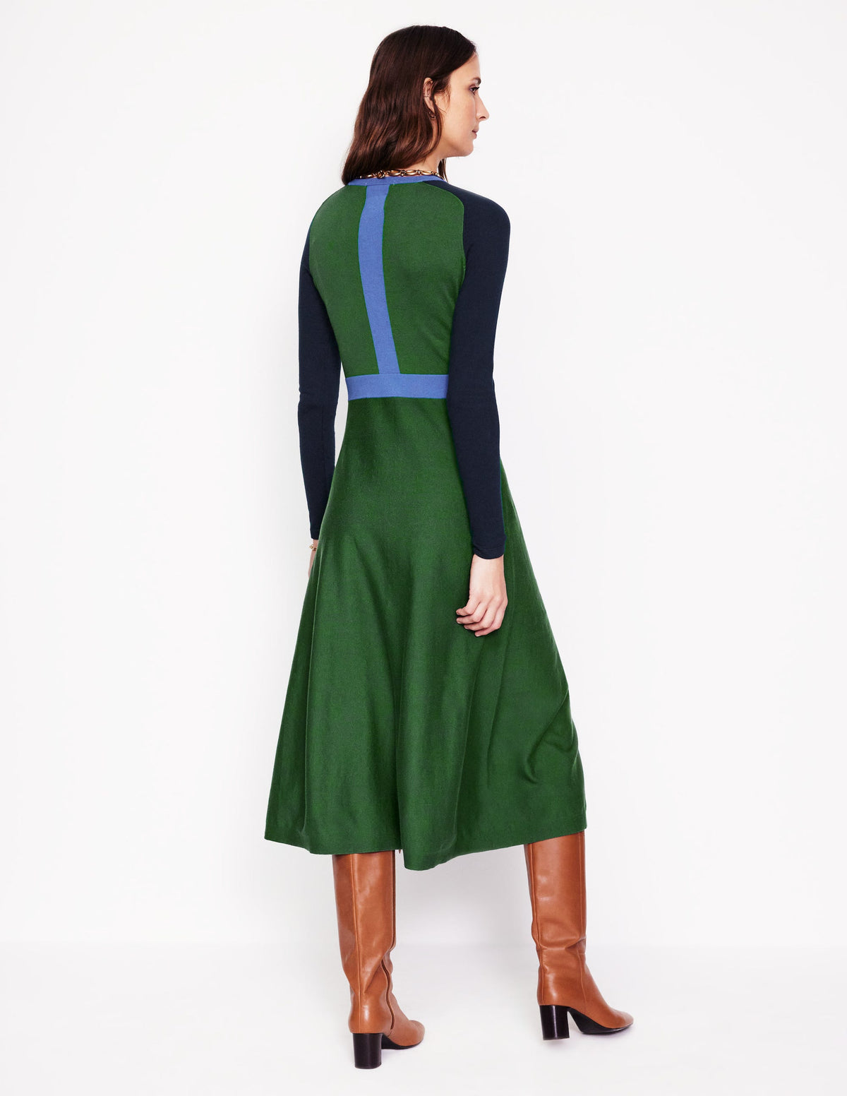 Robe midi Marta en maille-Colourblock pin, bleu marine - Image 3