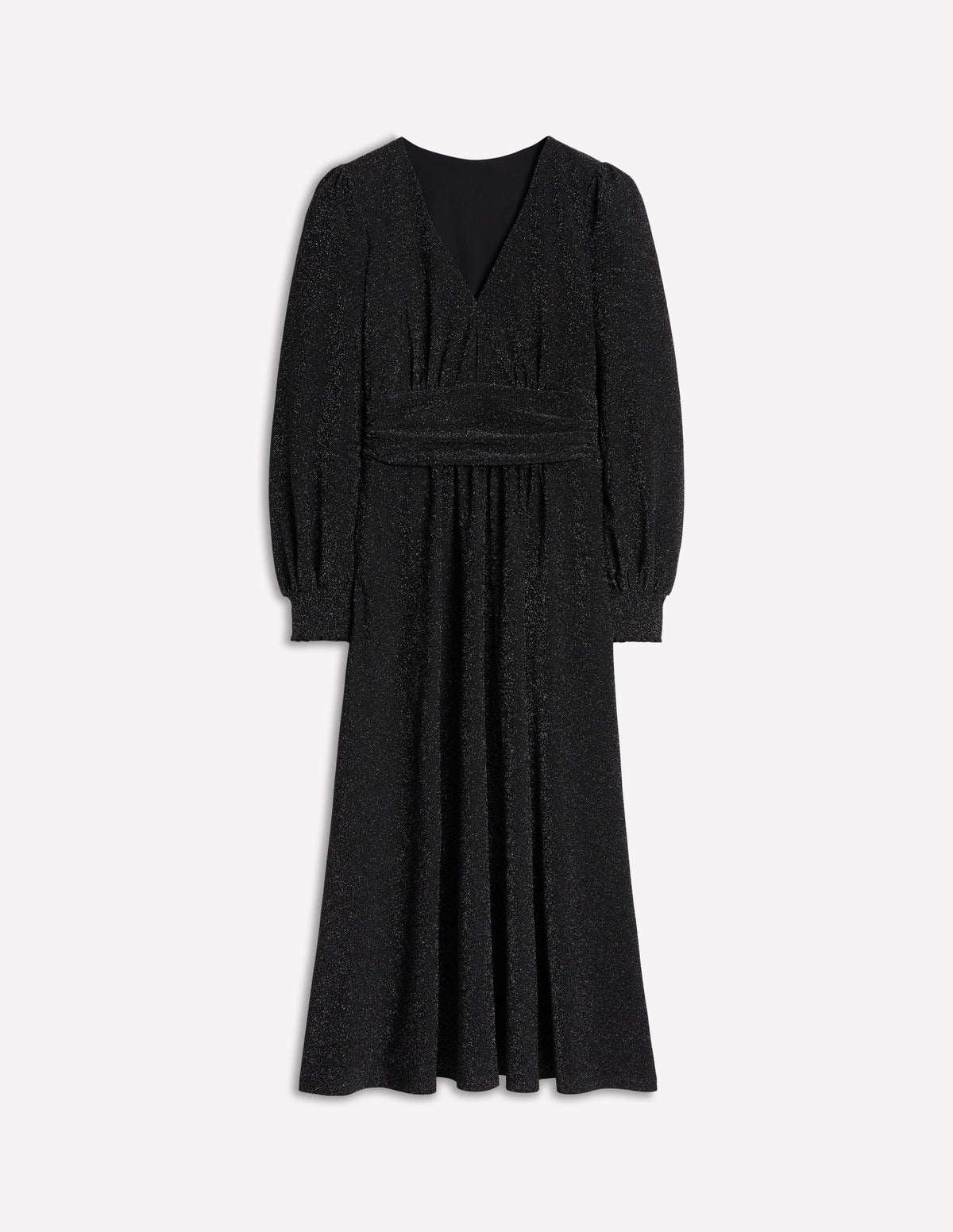 Daphne Metallic Midi Dress-Black - Image 7