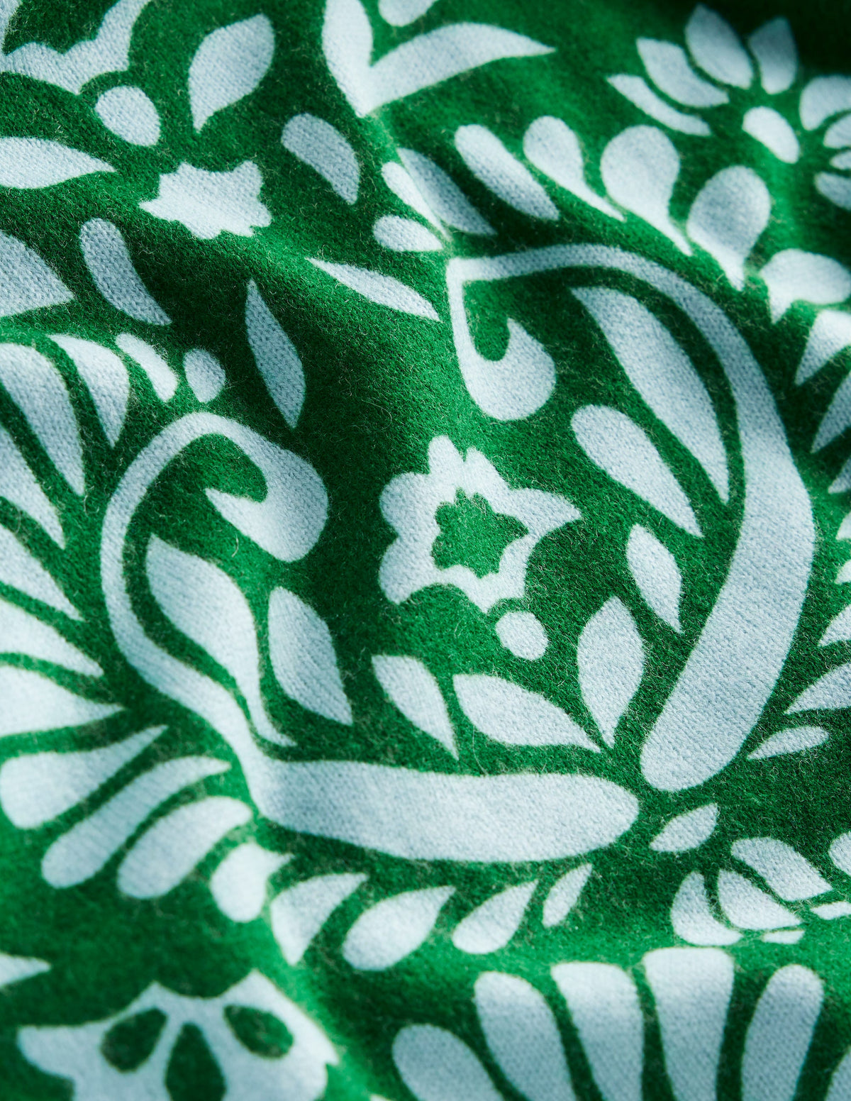 Pull Eva col rond en cachemire-Vert pin, motif Decorative Flora-6