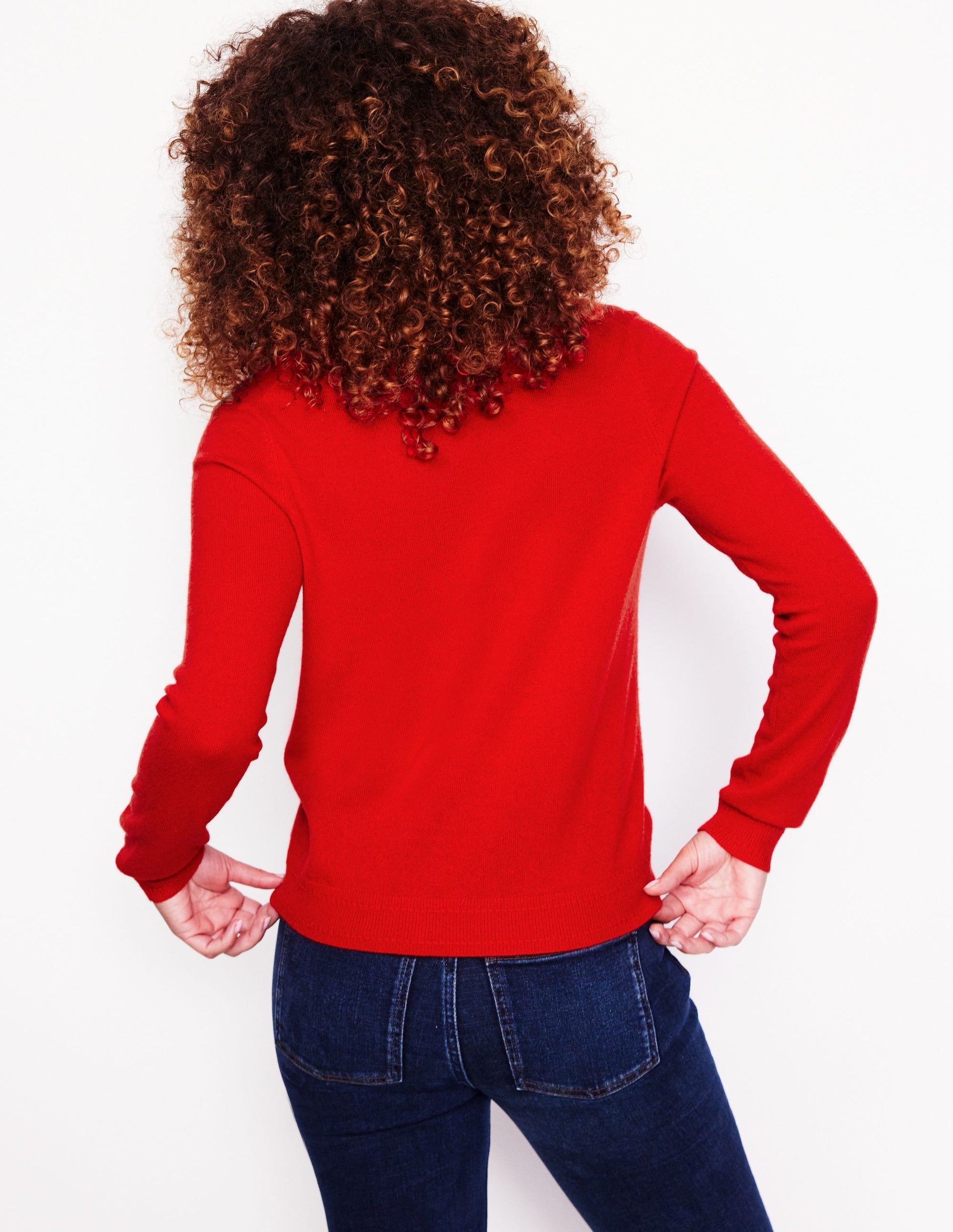 Eva Kaschmirpullover mit V-Ausschnitt-Rouge-Rot-3