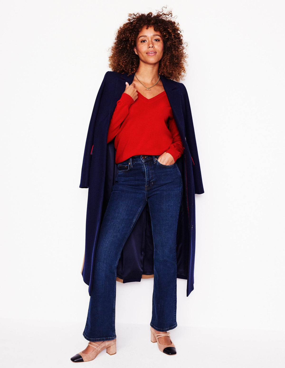 Eva Kaschmirpullover mit V-Ausschnitt-Rouge-Rot - Image 4