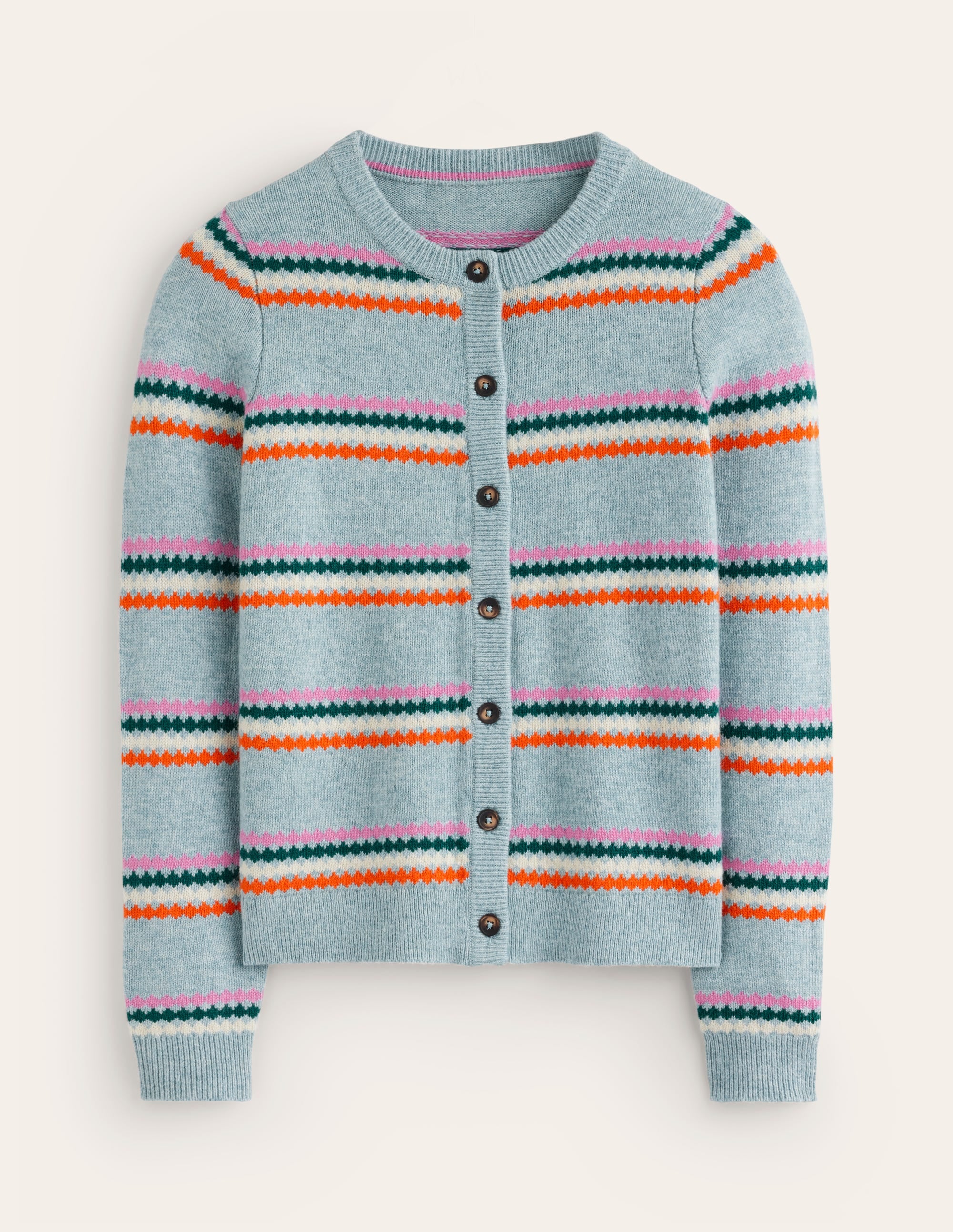 Edie Fair-Isle-Strickjacke-Blau Diamant - Image 7