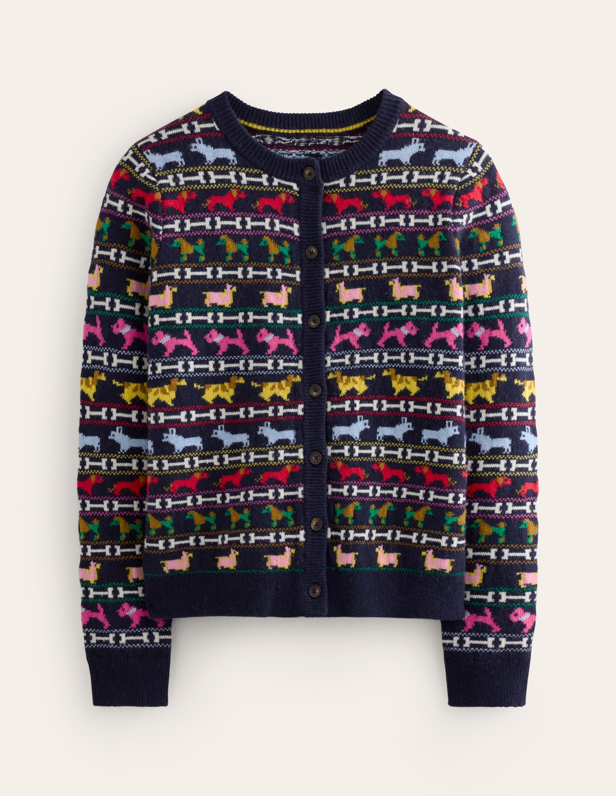 Edie Fair-Isle-Strickjacke-Marineblau, Hunde - Image 10