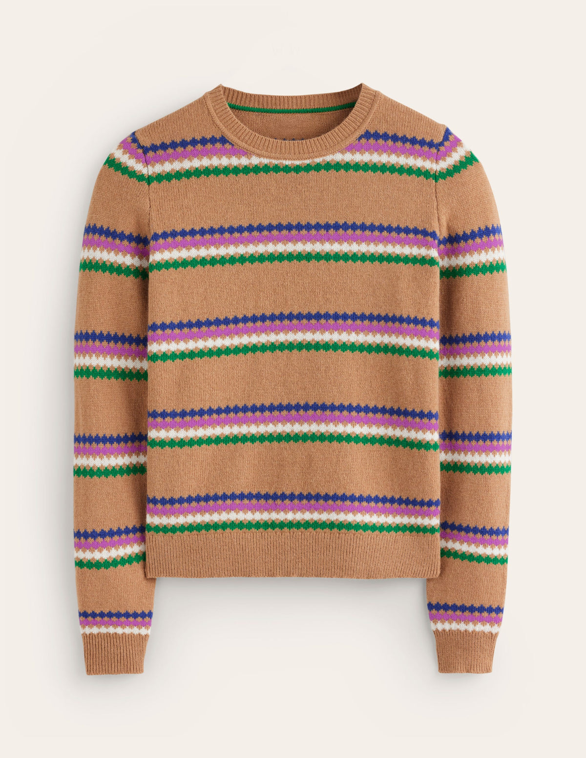 Pull Edie à motif jacquard-Losanges camel-8