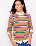 Pull Edie à motif jacquard-Losanges camel