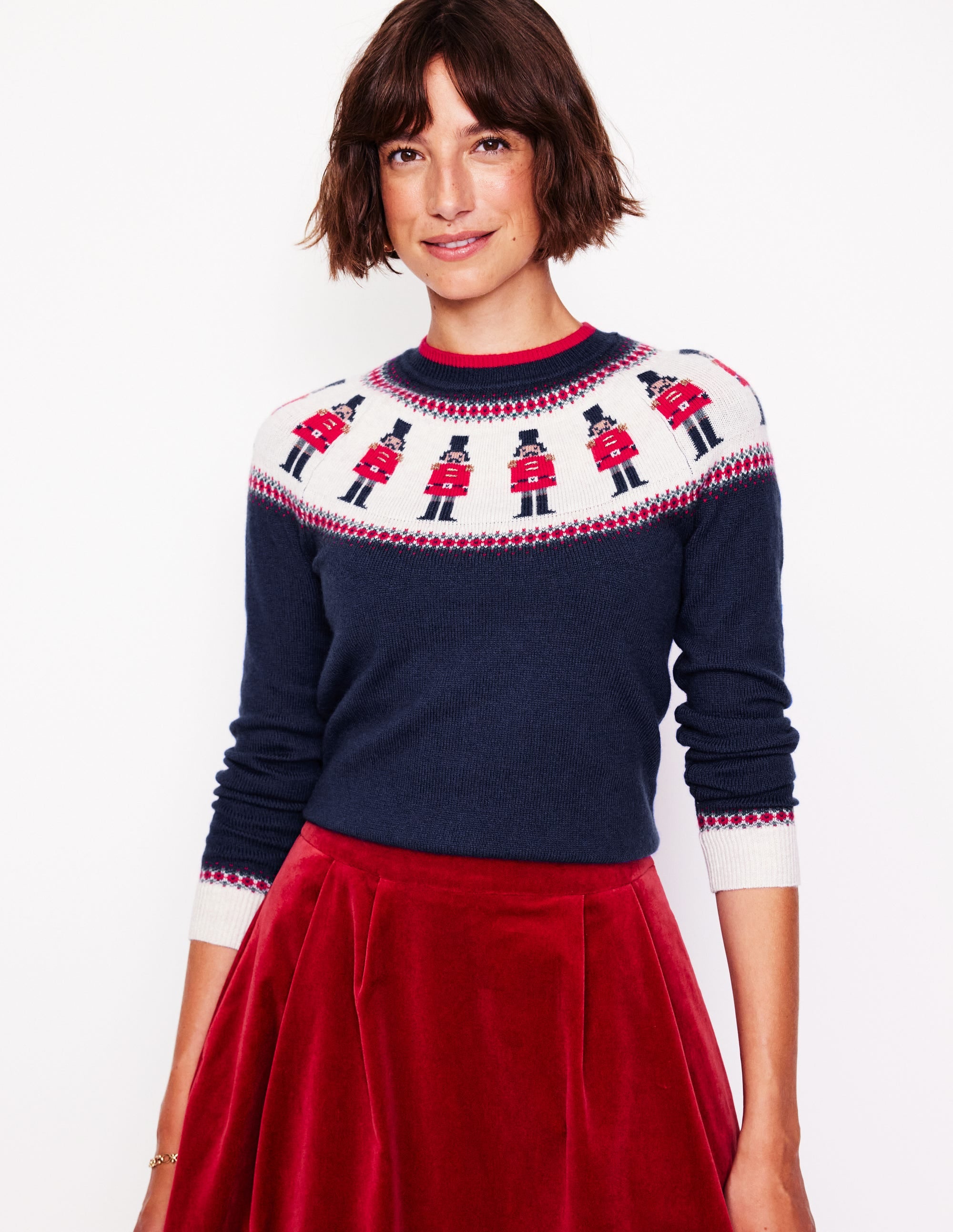 Edie Fair-Isle-Pullover-Marineblau, Soldaten - Image 2