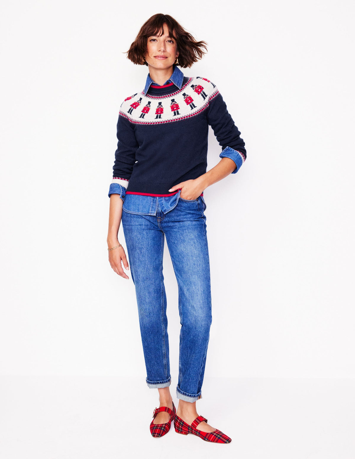 Edie Fair-Isle-Pullover-Marineblau, Soldaten - Image 6