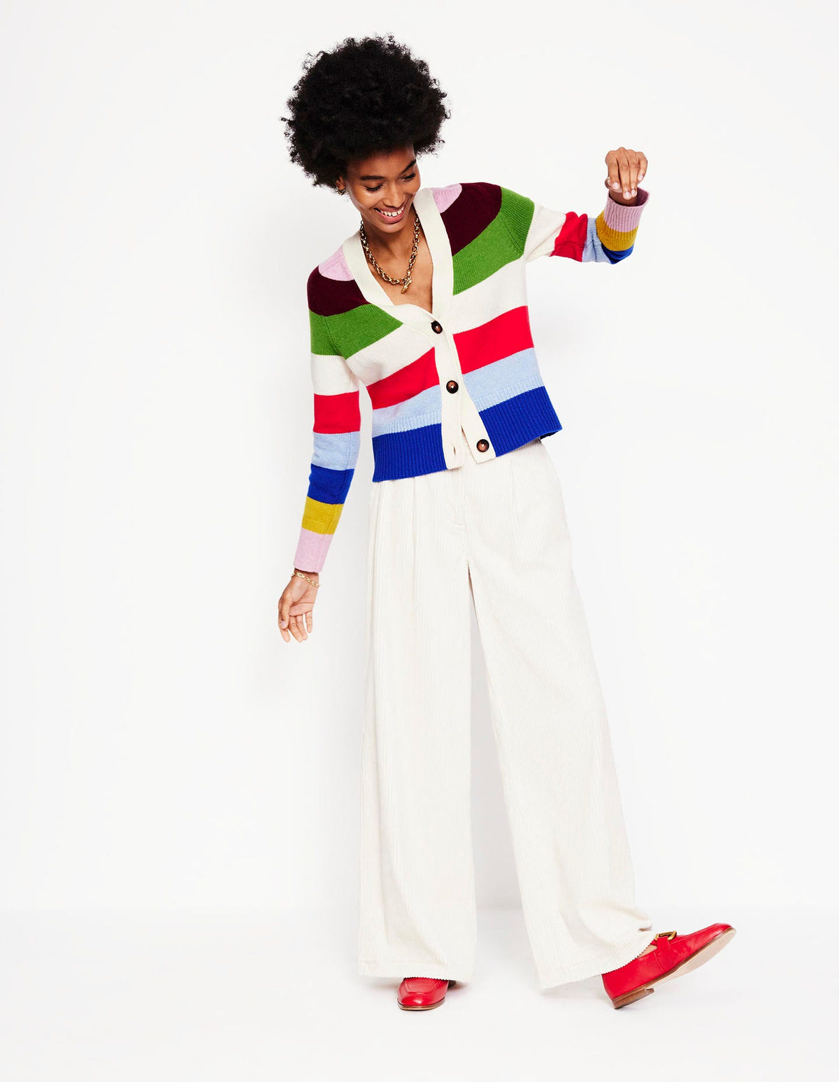 Olivia Merino Cardigan-Multi, Rainbow - Image 4