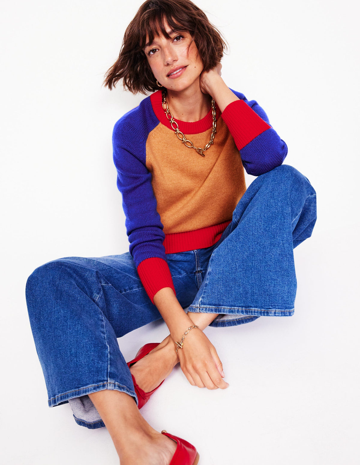 Olivia Merino-Pullover-Graubraun Meliert-5