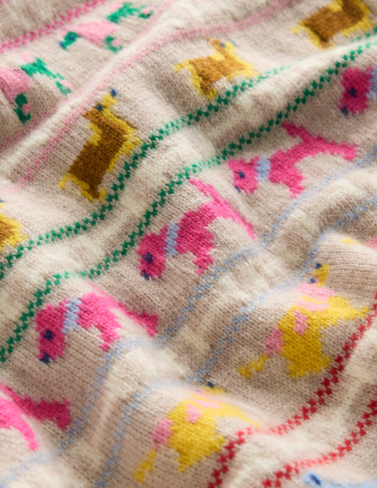 Edie Fair-Isle-Top-Haferbeige Meliert, Bunt Hunde-9