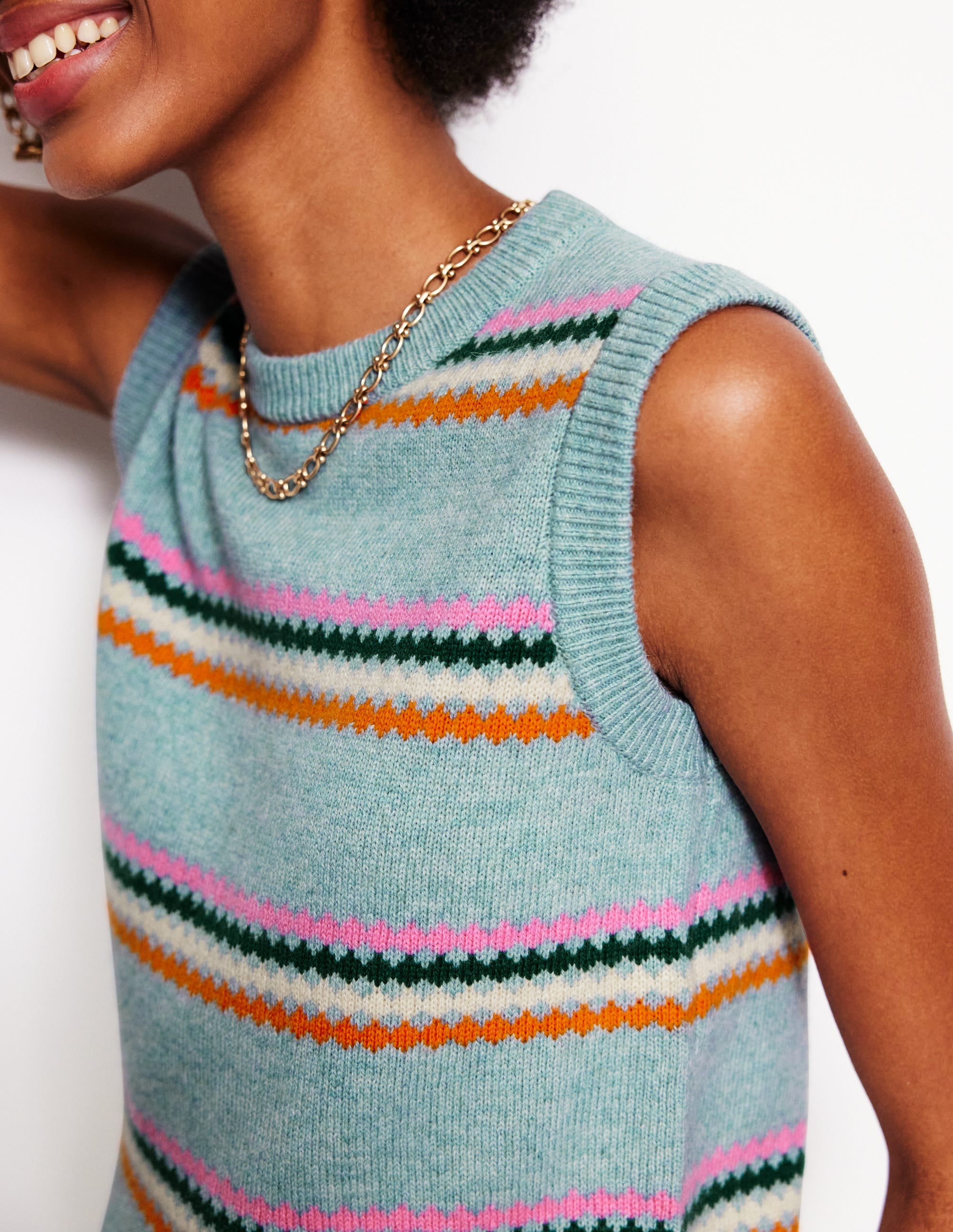 Edie Fair-Isle-Top-Blau Diamant - Image 2