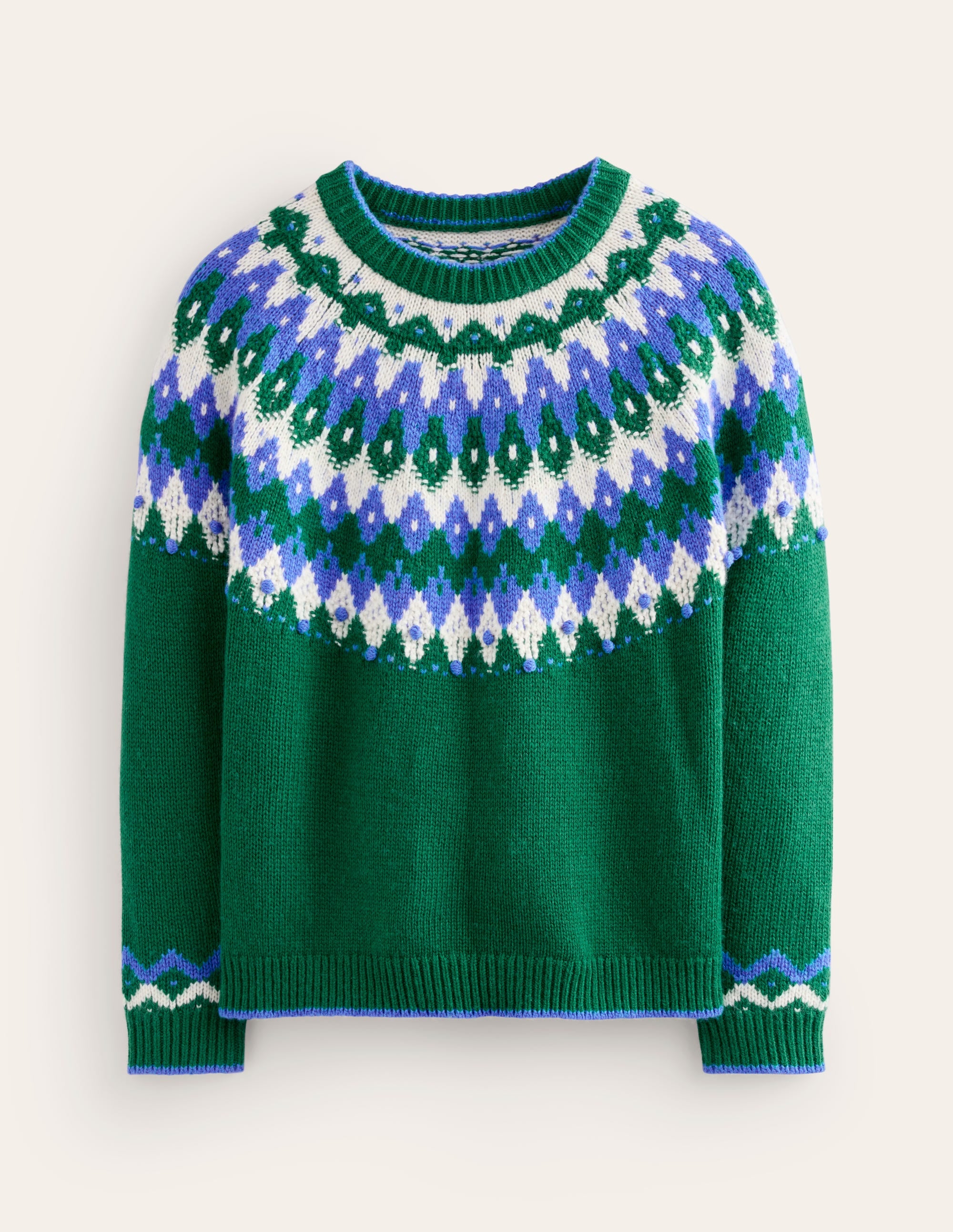 Pull Eleanor à motif jacquard-Vert Pin - Image 7