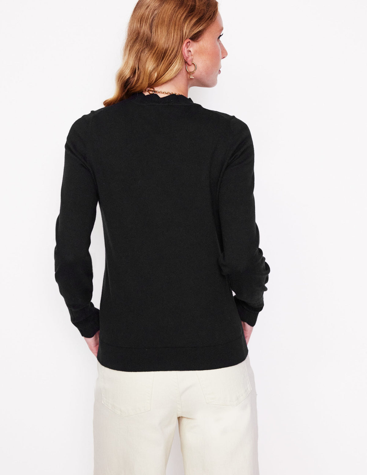 Imi Pullover mit Muschelsaum-Schwarz - Image 3