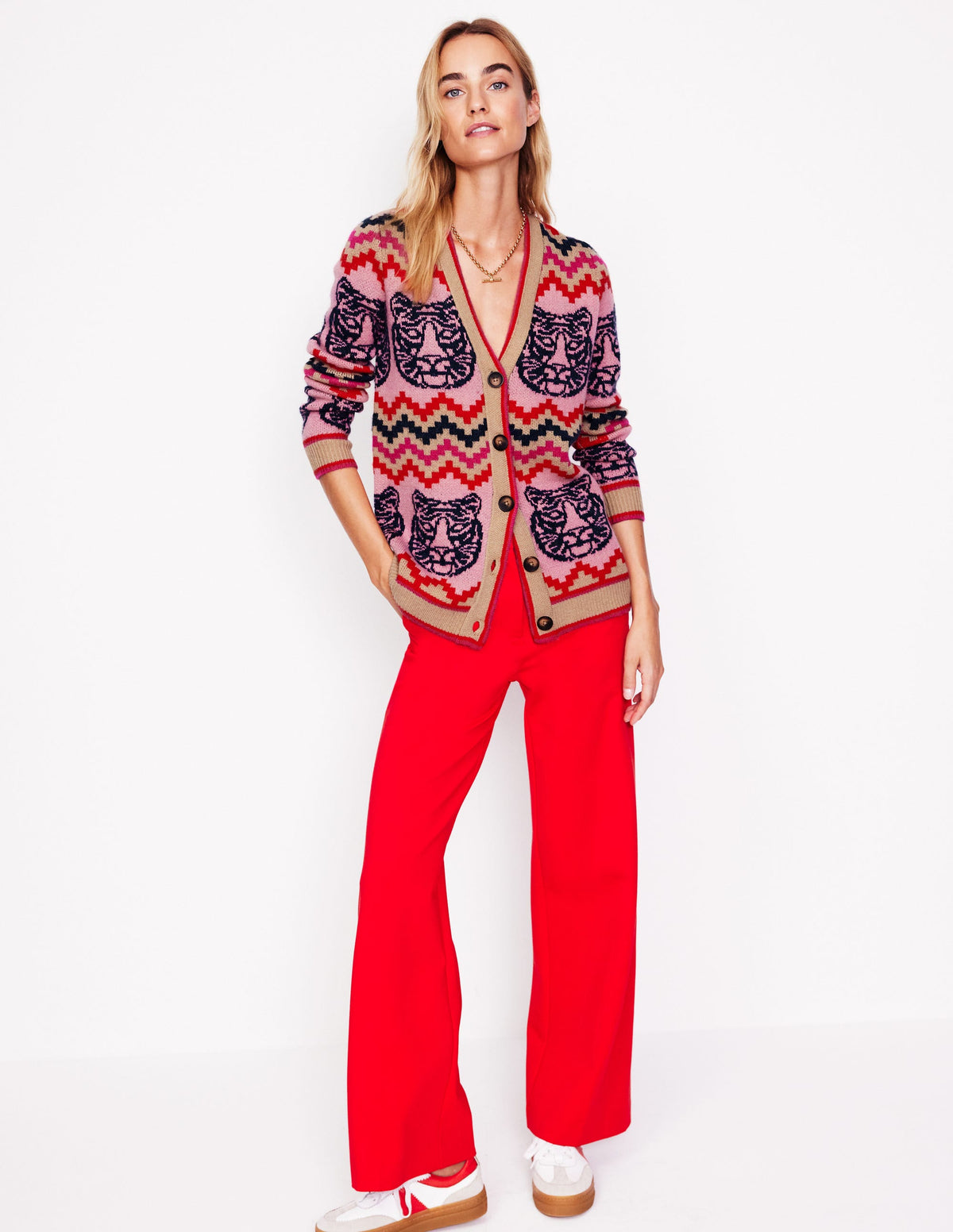 Quinn Strickjacke im Boyfriend-Stil-Bunt, Tiger - Image 4