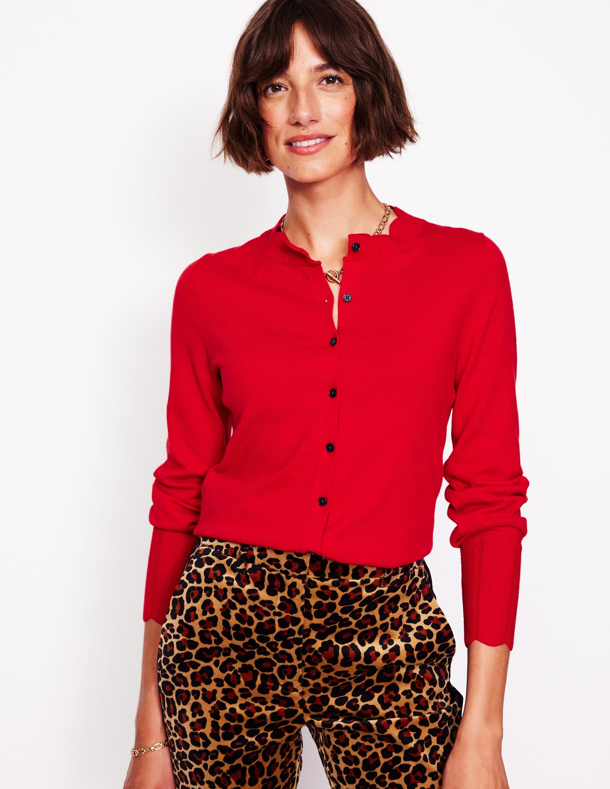 Imi Strickjacke mit Muschelsaum-Rouge - Image 1