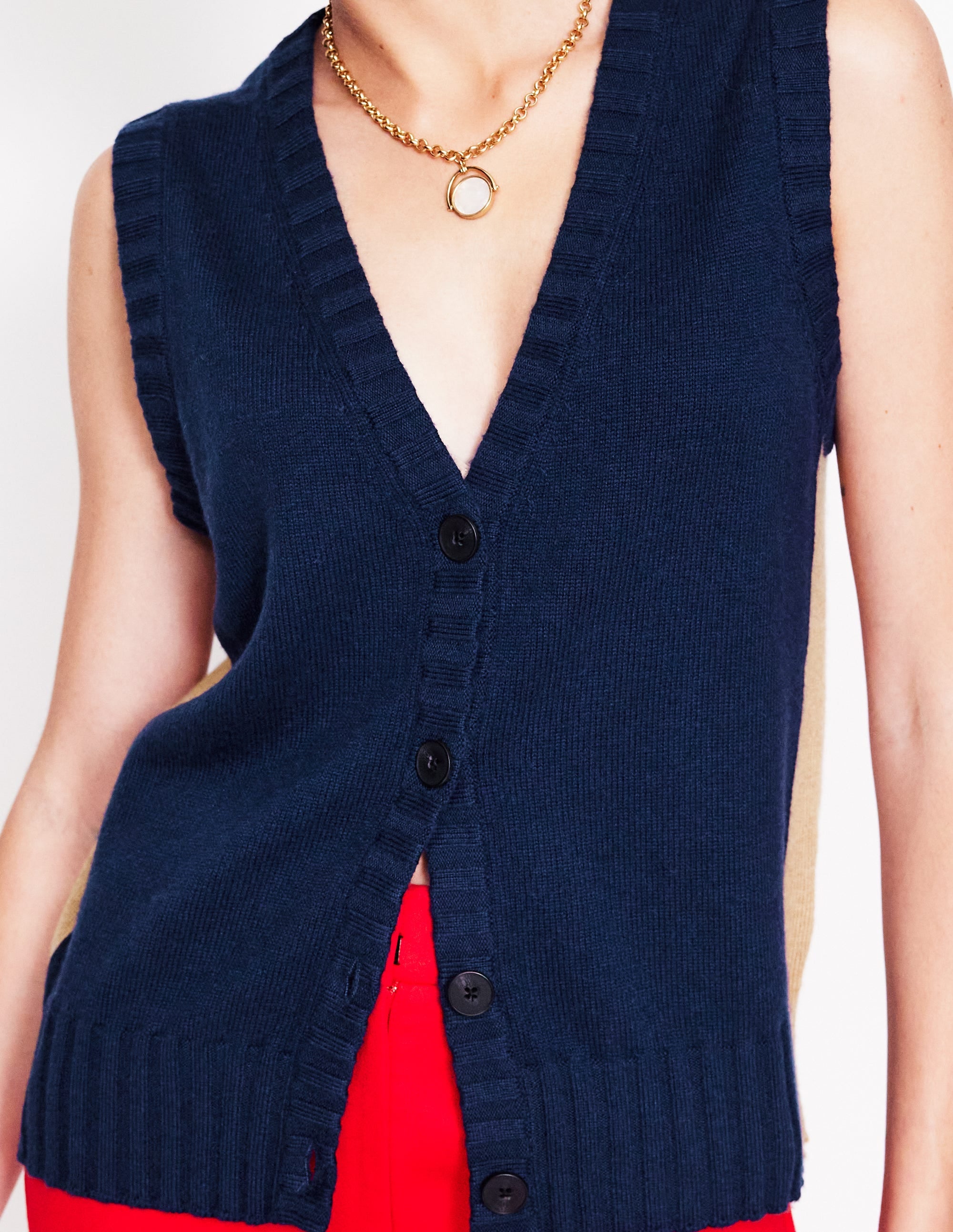 Zia Strickweste-Aqua Marine Marl - Image 2