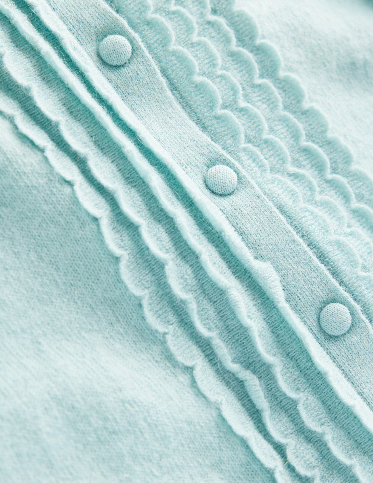 Strickjacke mit Muschelsaum an den Ärmeln-Himmelblau - Image 6