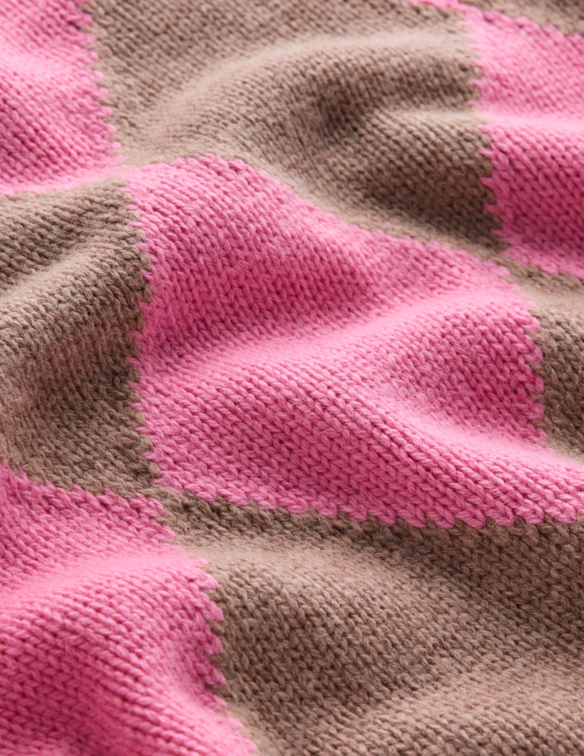 Pull col rond à motif argyle-Vison chiné, rose - Image 6