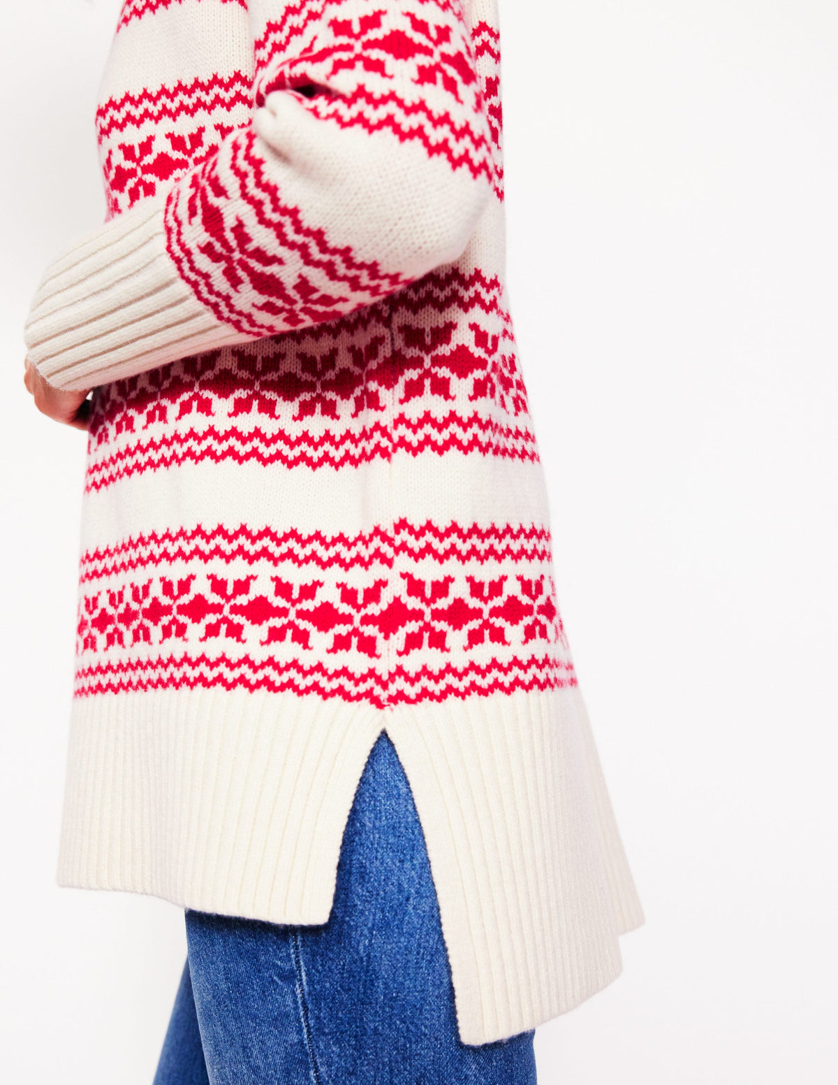 Jessica Oversized Jumper-Red Fair Isle - Image 2