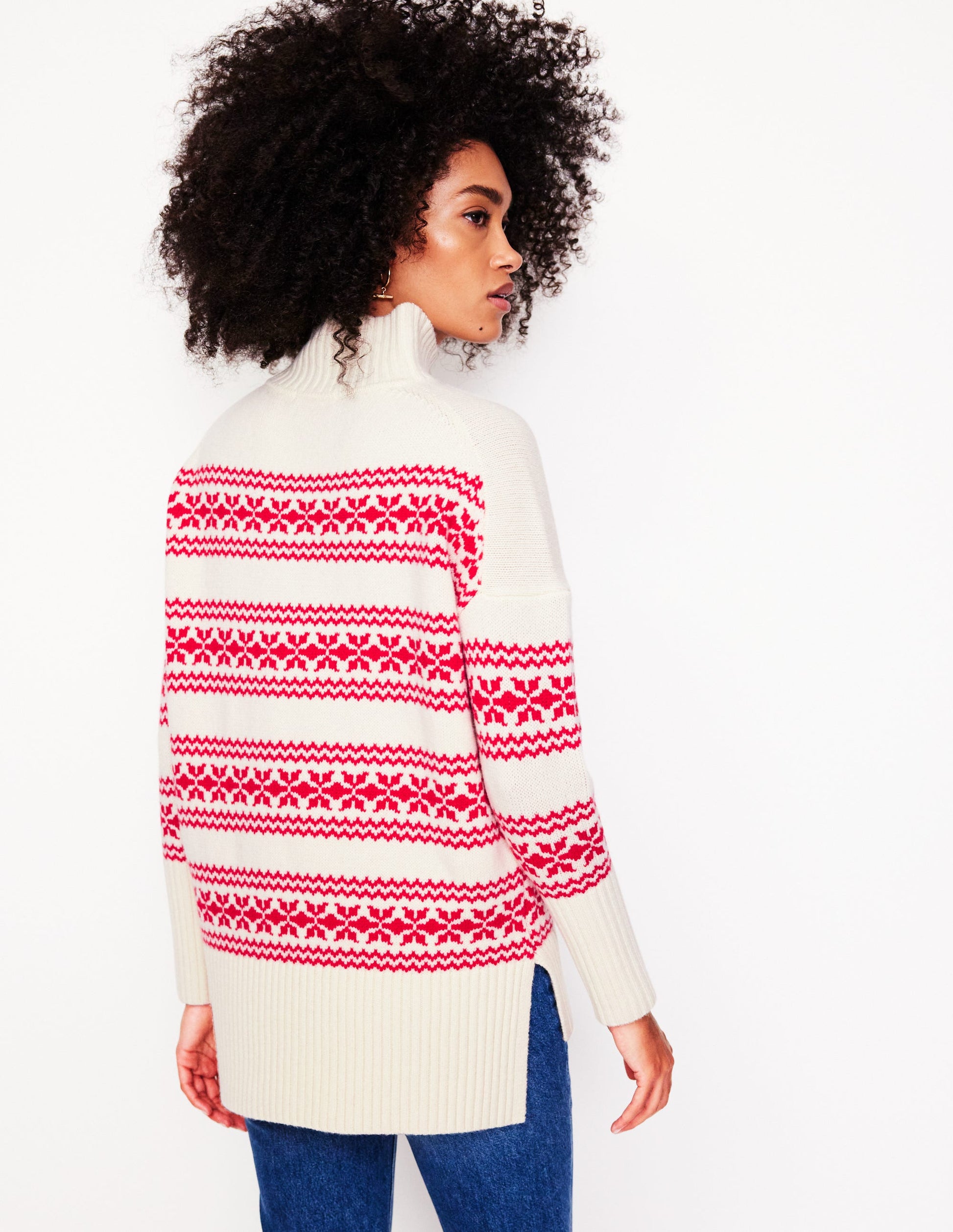 Jessica Oversized Jumper-Red Fair Isle-3