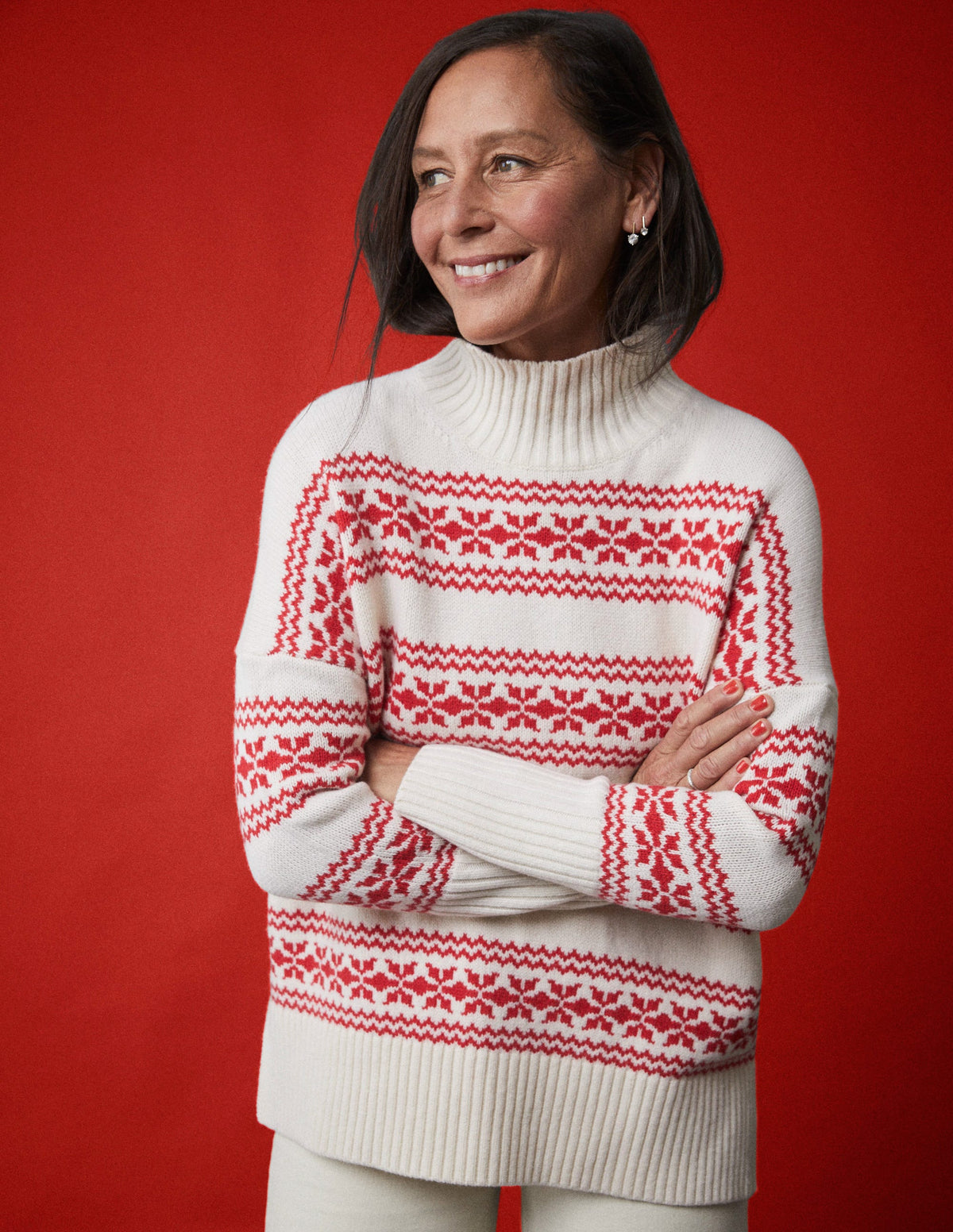 Jessica Oversized Jumper-Red Fair Isle-7
